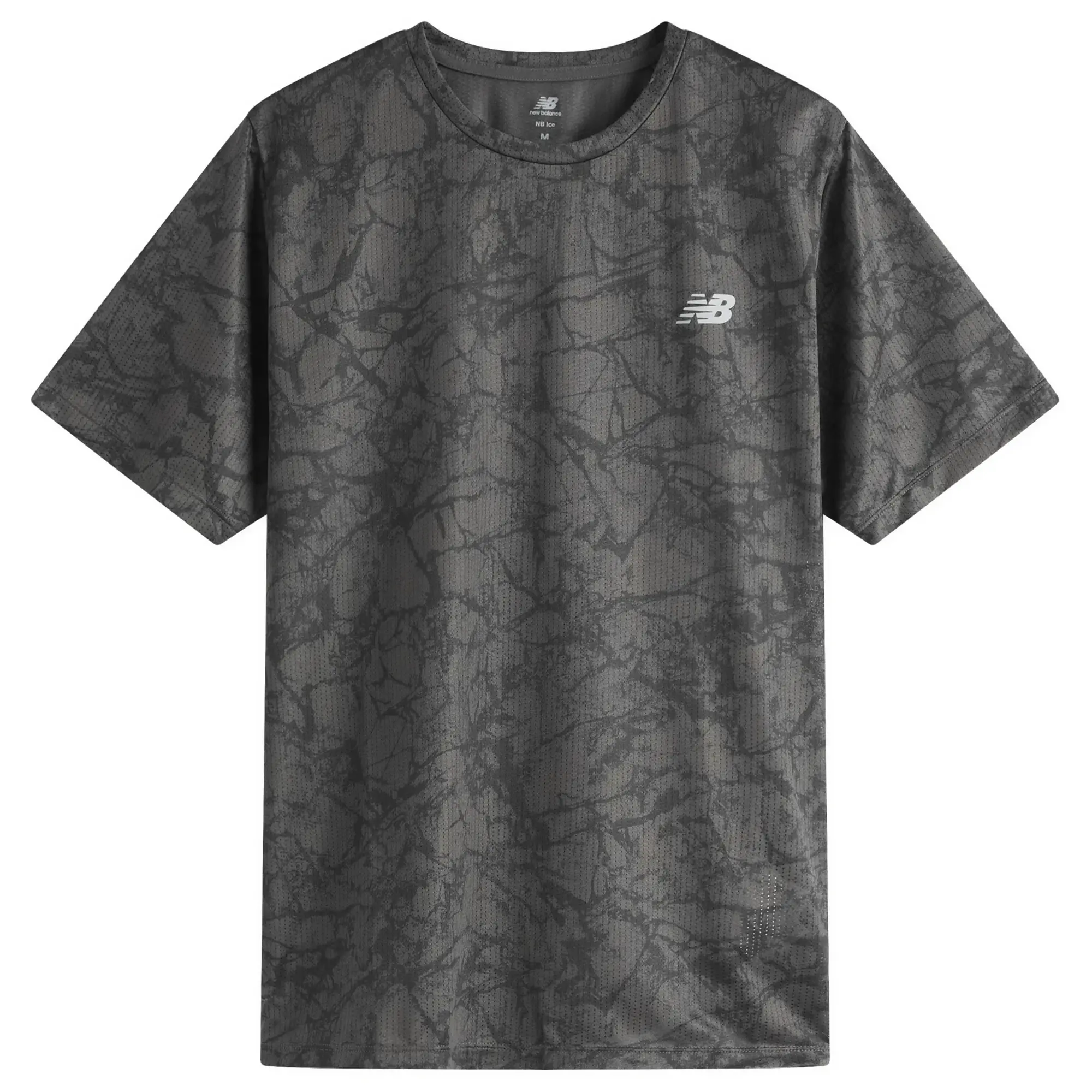 New Balance Men's Athletics Printed T-Shirt in Black Poly Knit