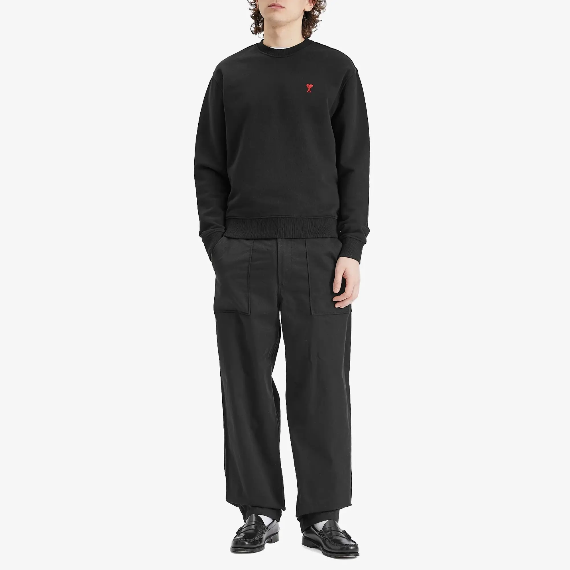 AMI Paris Men's Ami De Coeur Sweatshirt Black