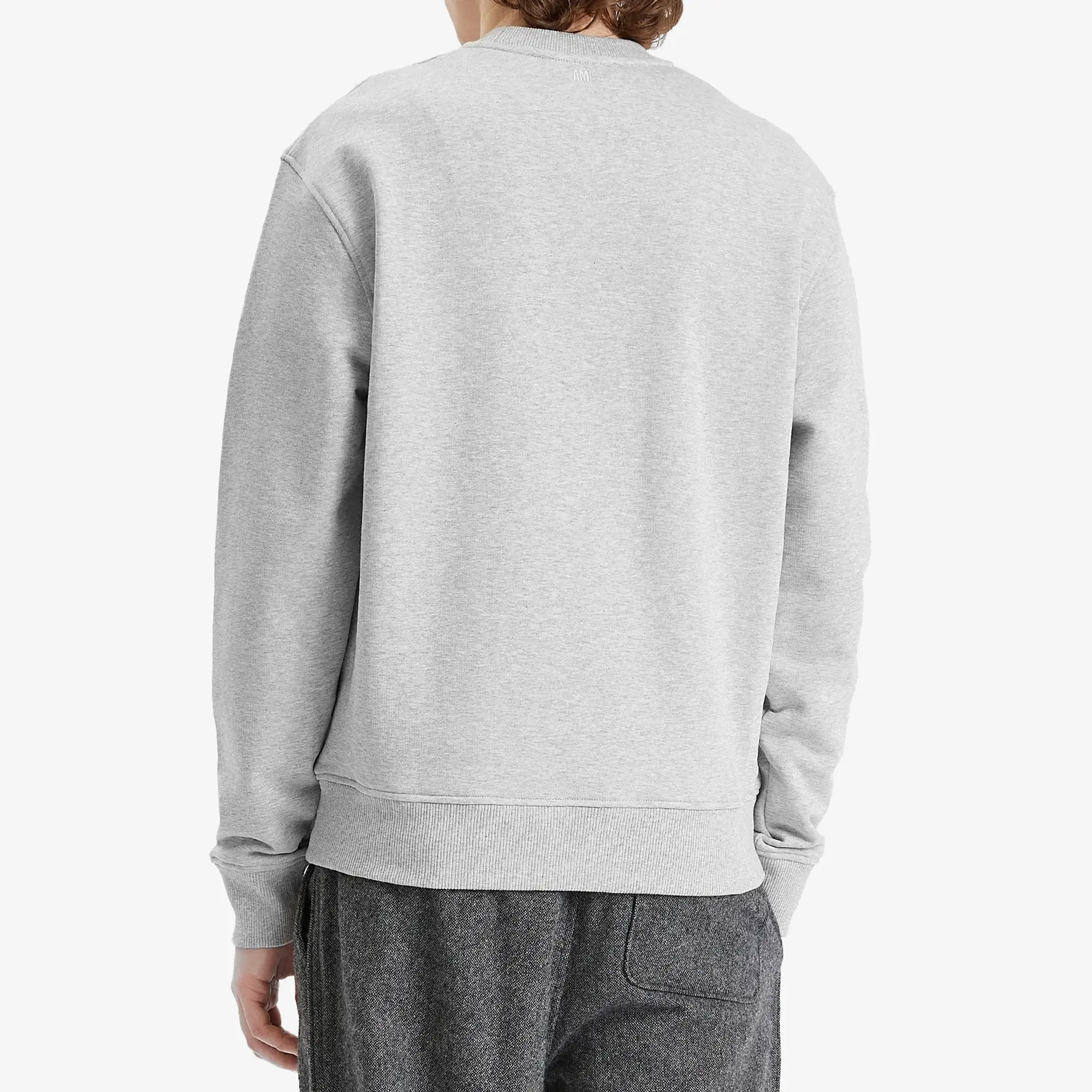 AMI Paris Men's Ami De Coeur Sweatshirt Heather Ash Grey