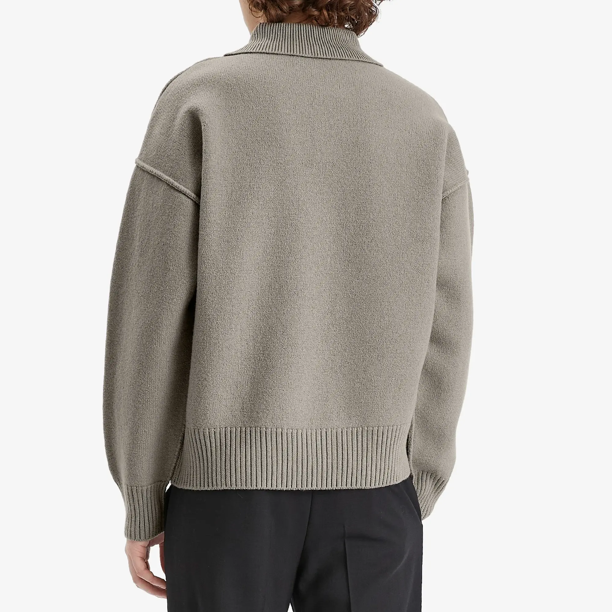 AMI Paris Men's Off White ADC Polo Ash/Off White