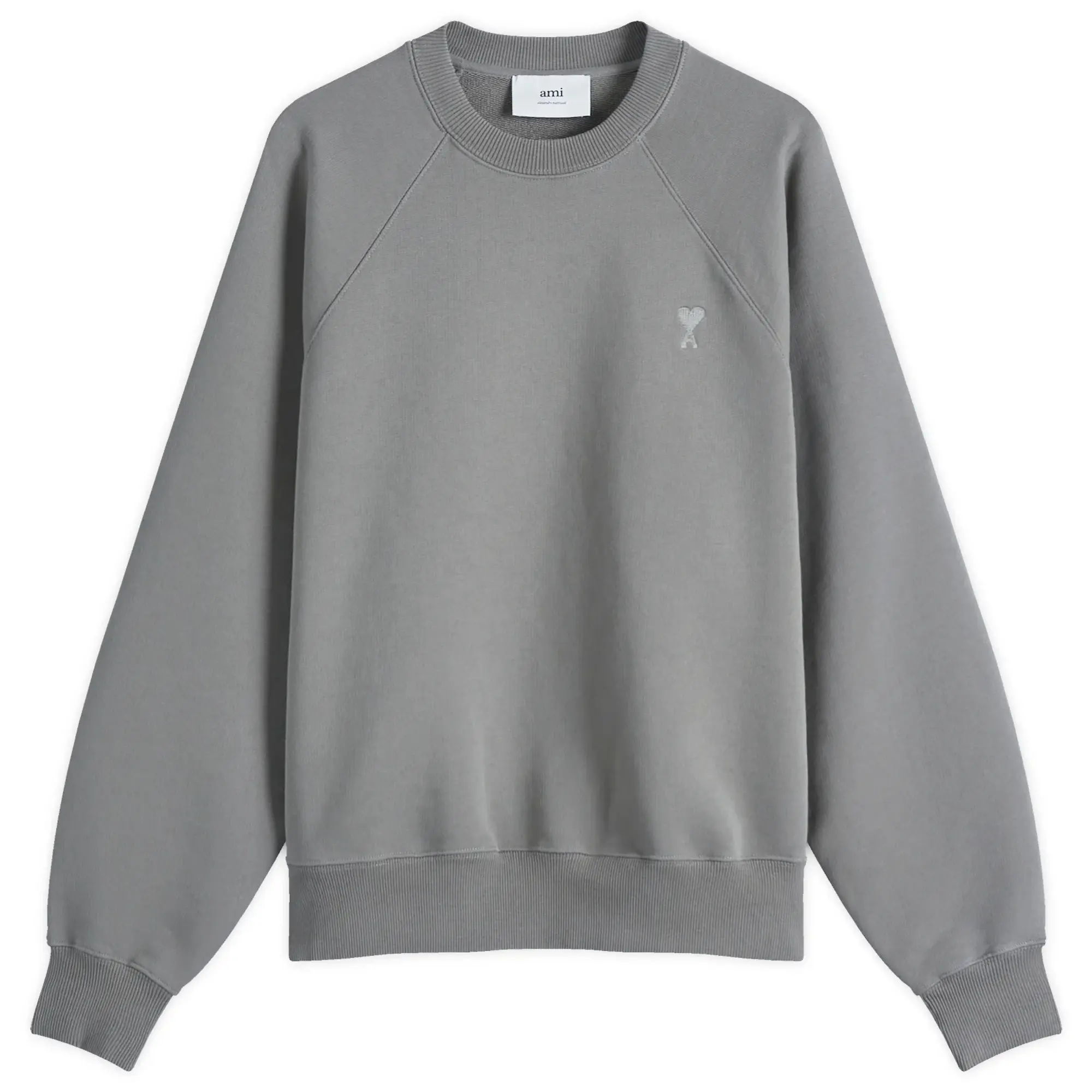 AMI Paris Men's Tonal ADC Sweatshirt Smoke Grey