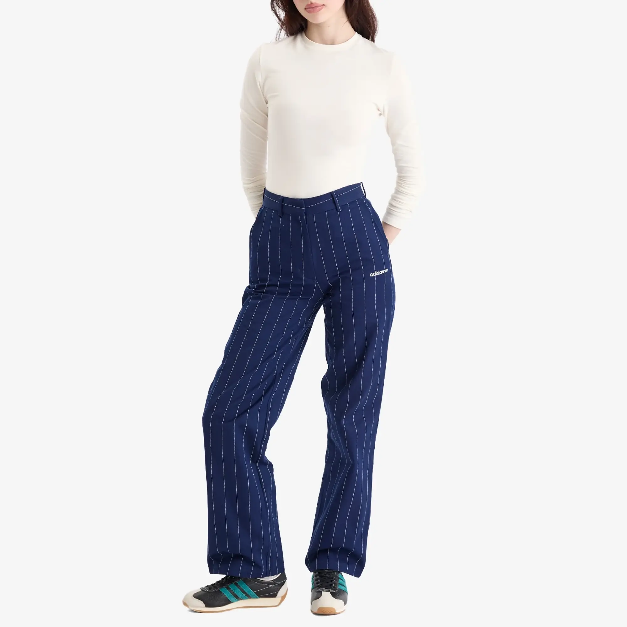 Adidas Originals Pinstripe Twill Loose Pants