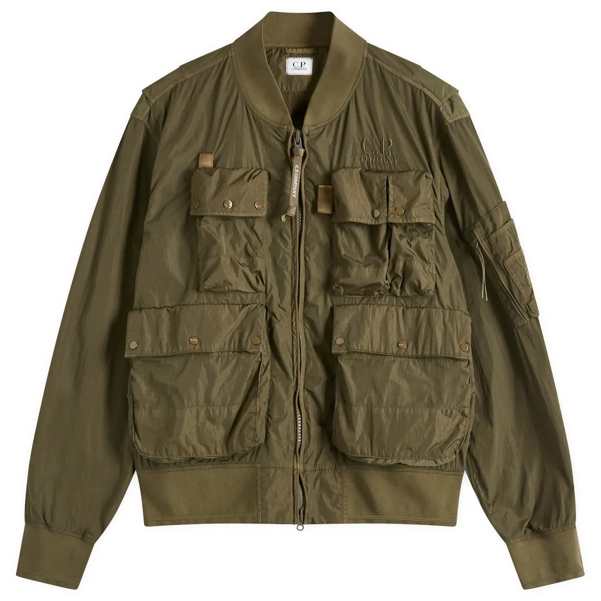 C.P. Company Men's Chrome-R Multipocket Bomber Jacket Ivy Green