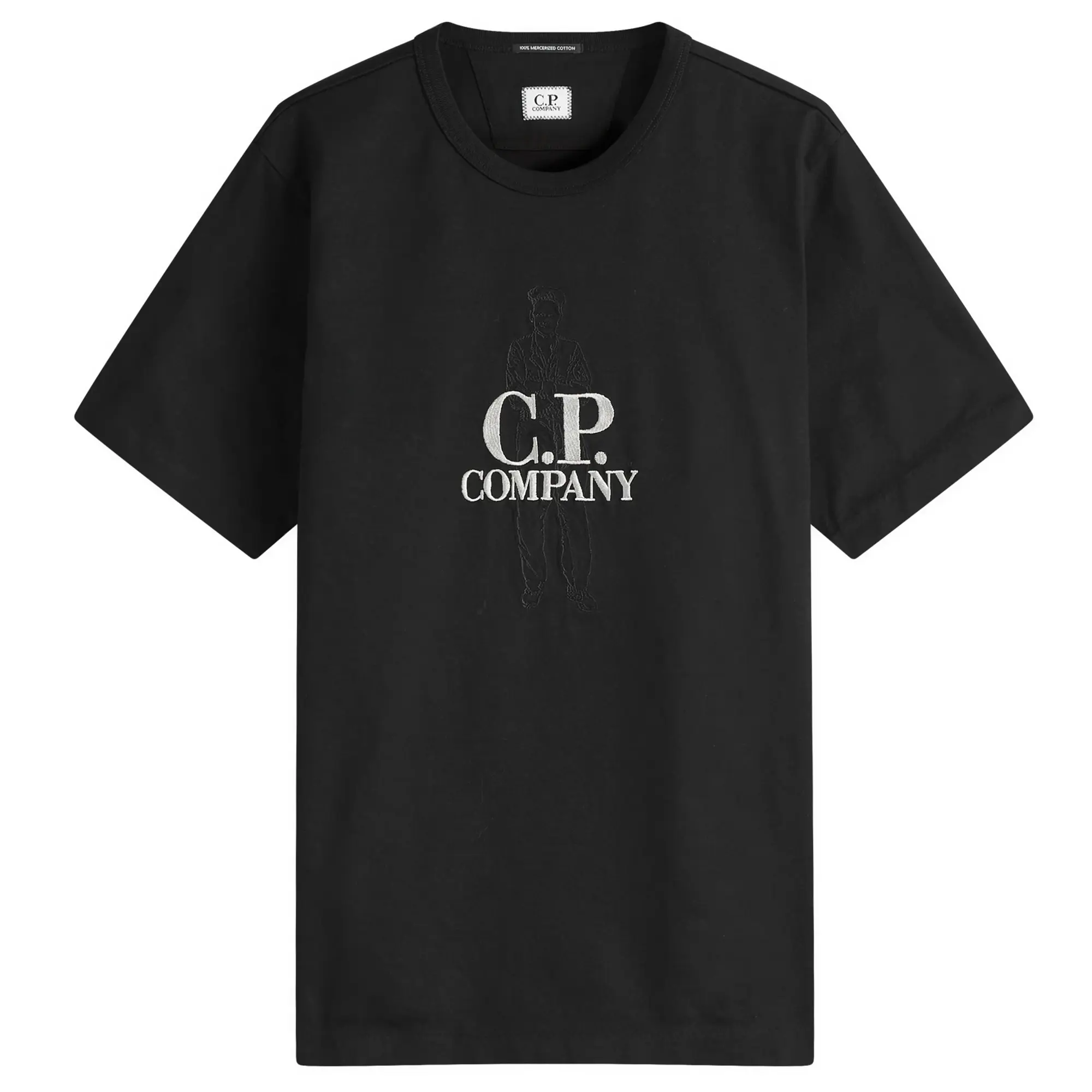 C.P. Company Men's 30/2 Embroidered Twisted British Sailor T-Shirt Black