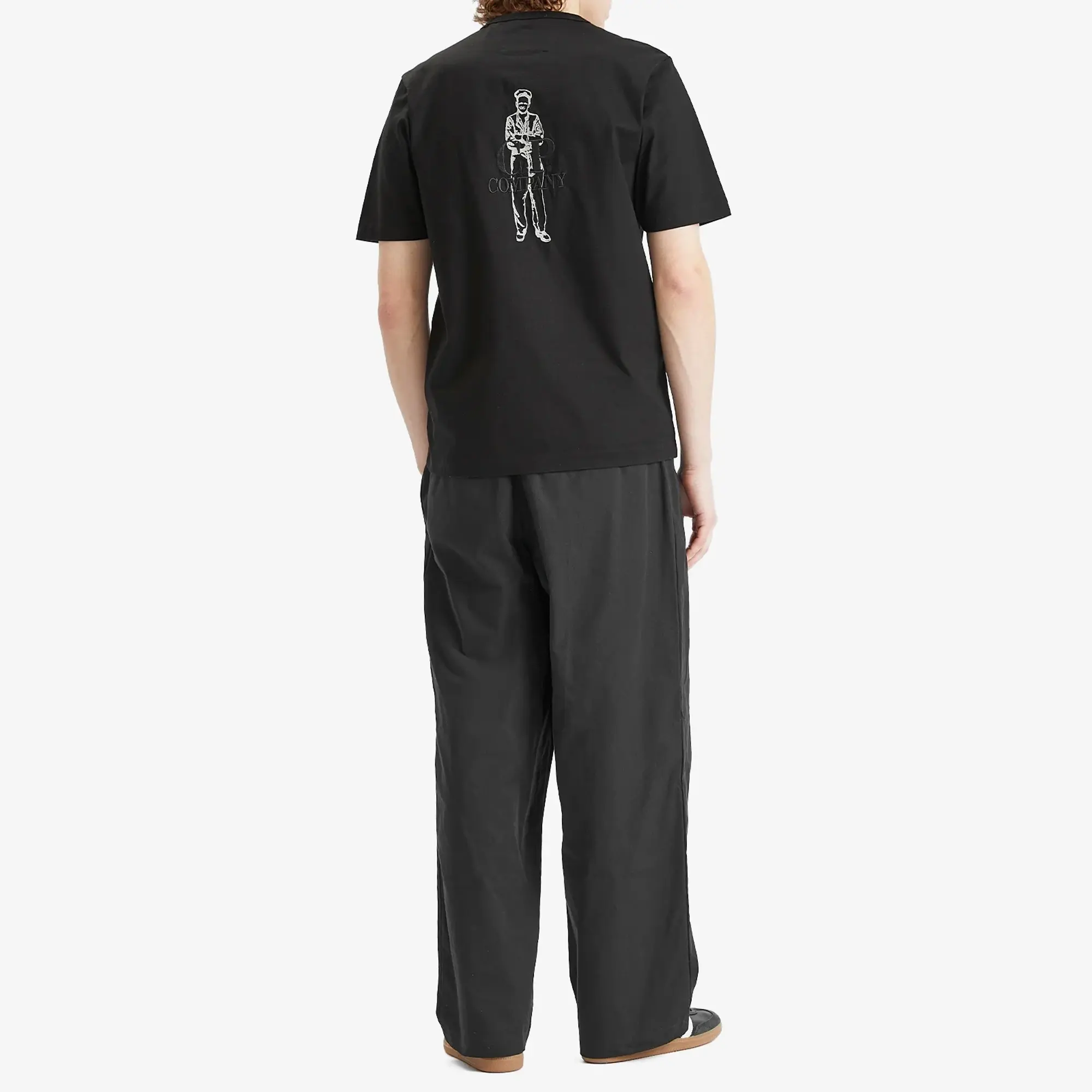 C.P. Company Men's 30/2 Embroidered Twisted British Sailor T-Shirt Black