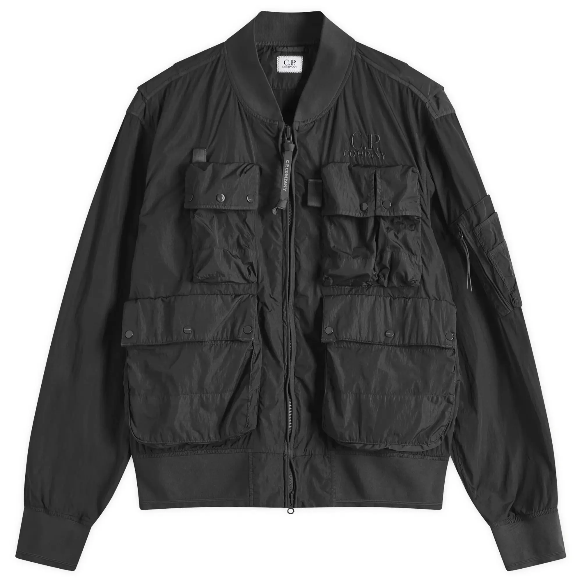 C.P. Company Men's Chrome-R Multipocket Bomber Jacket Black