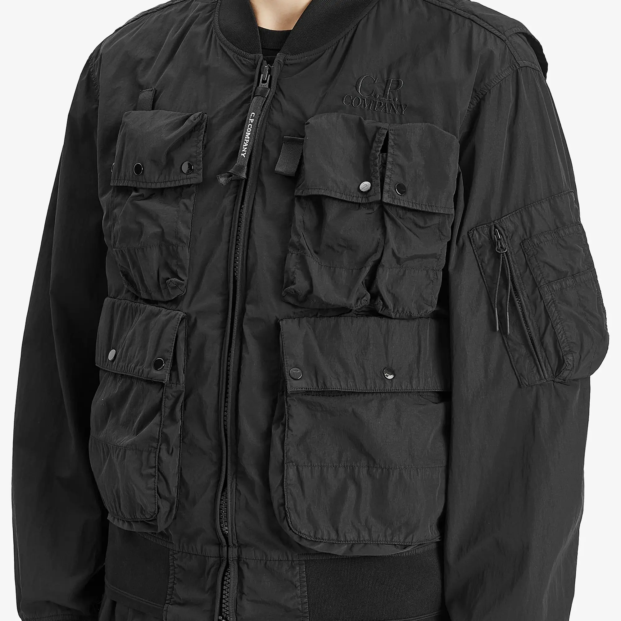 C.P. Company Men's Chrome-R Multipocket Bomber Jacket Black