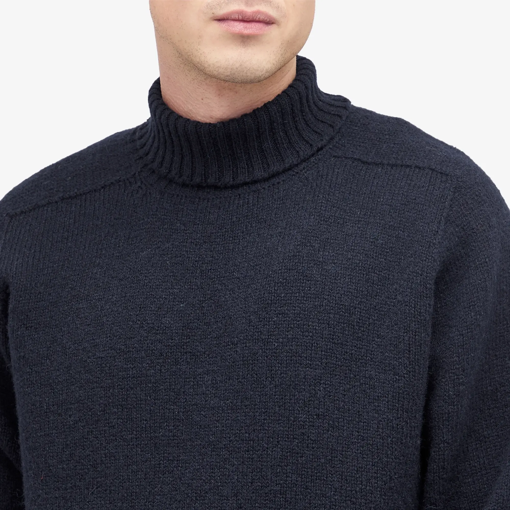 Jamieson's of Shetland Men's Roll Neck Knit Dark Navy