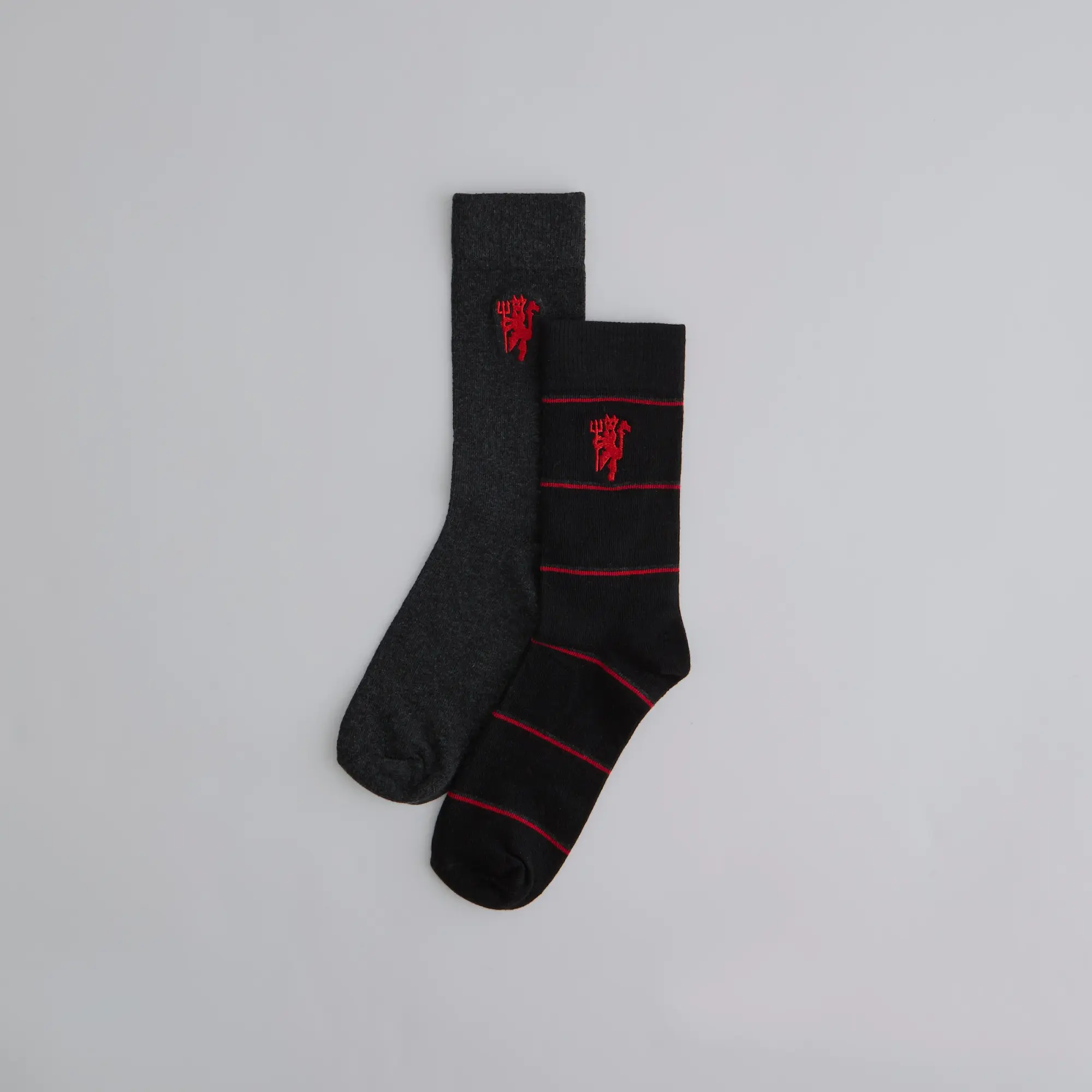 I-Tex Manchester United Devil Emblem Socks 2 Pack Black