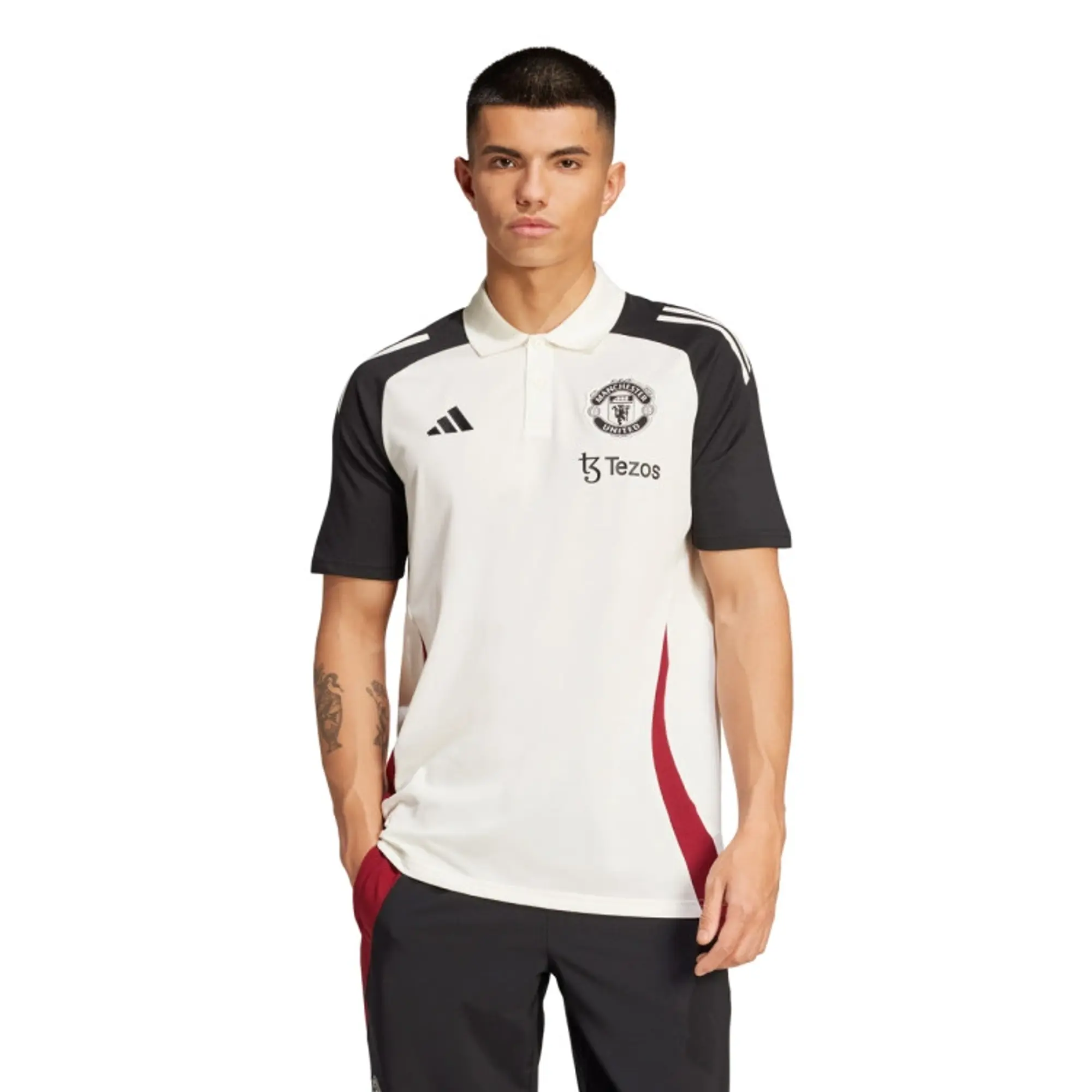 adidas Manchester United Tiro 24 Polo Shirt White