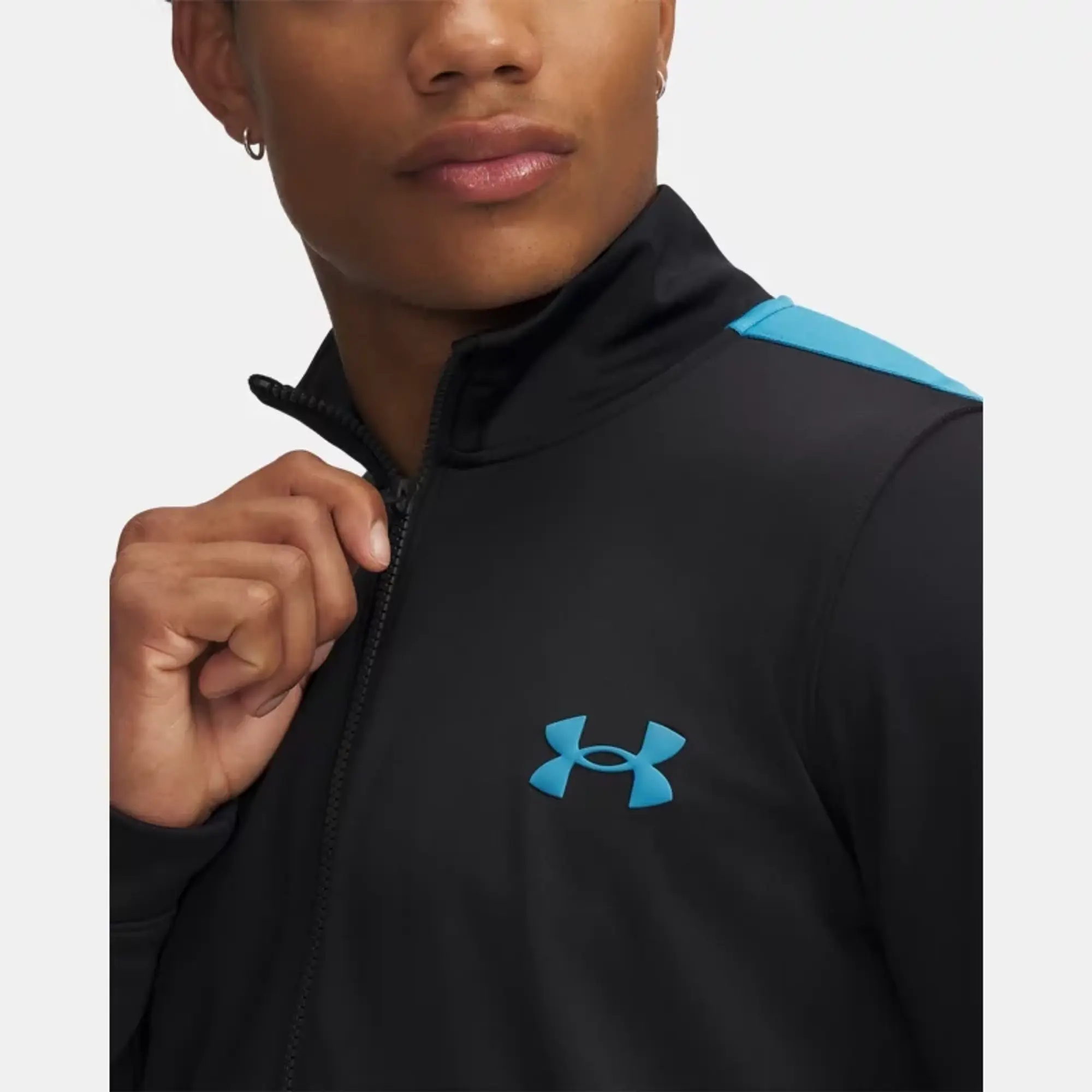 Men's  Under Armour  Rival Knit Tracksuit Black / Ether Blue / Ether Blue S