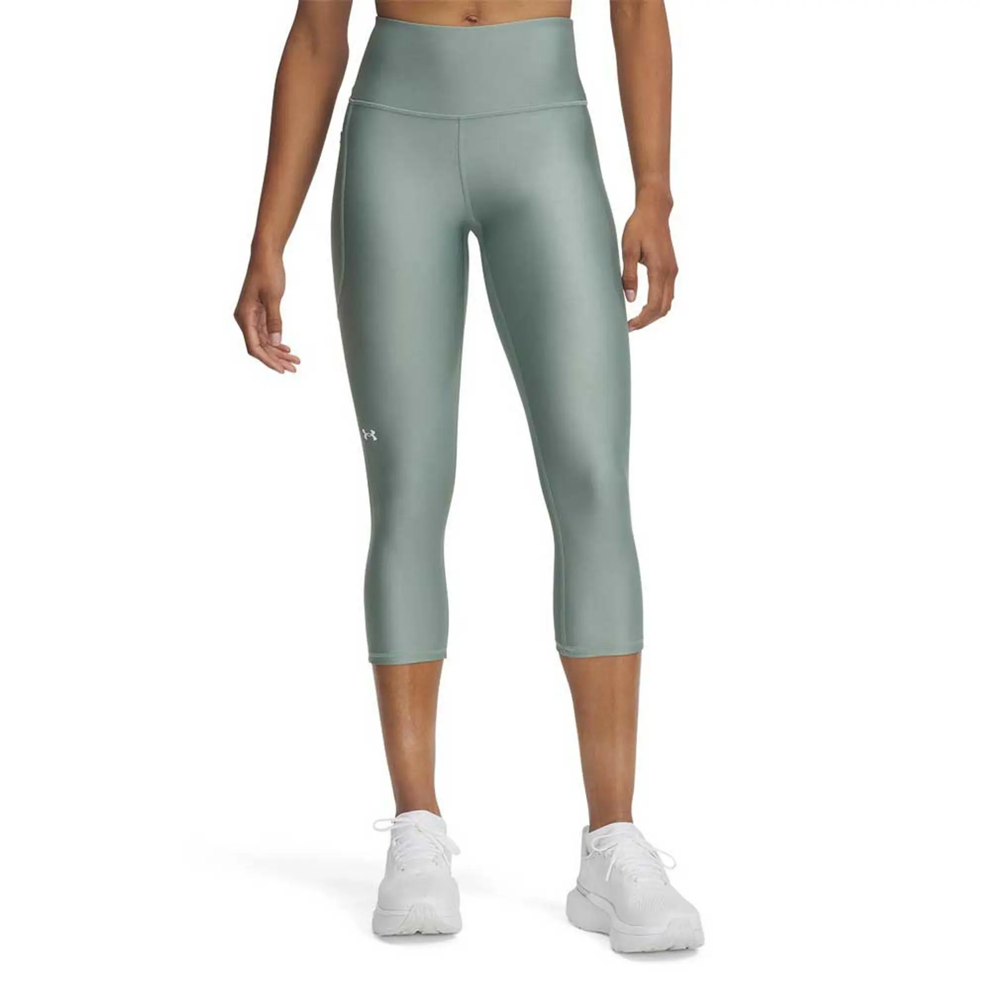 Women's  Under Armour  Tech Capris Silica Green / White XXL