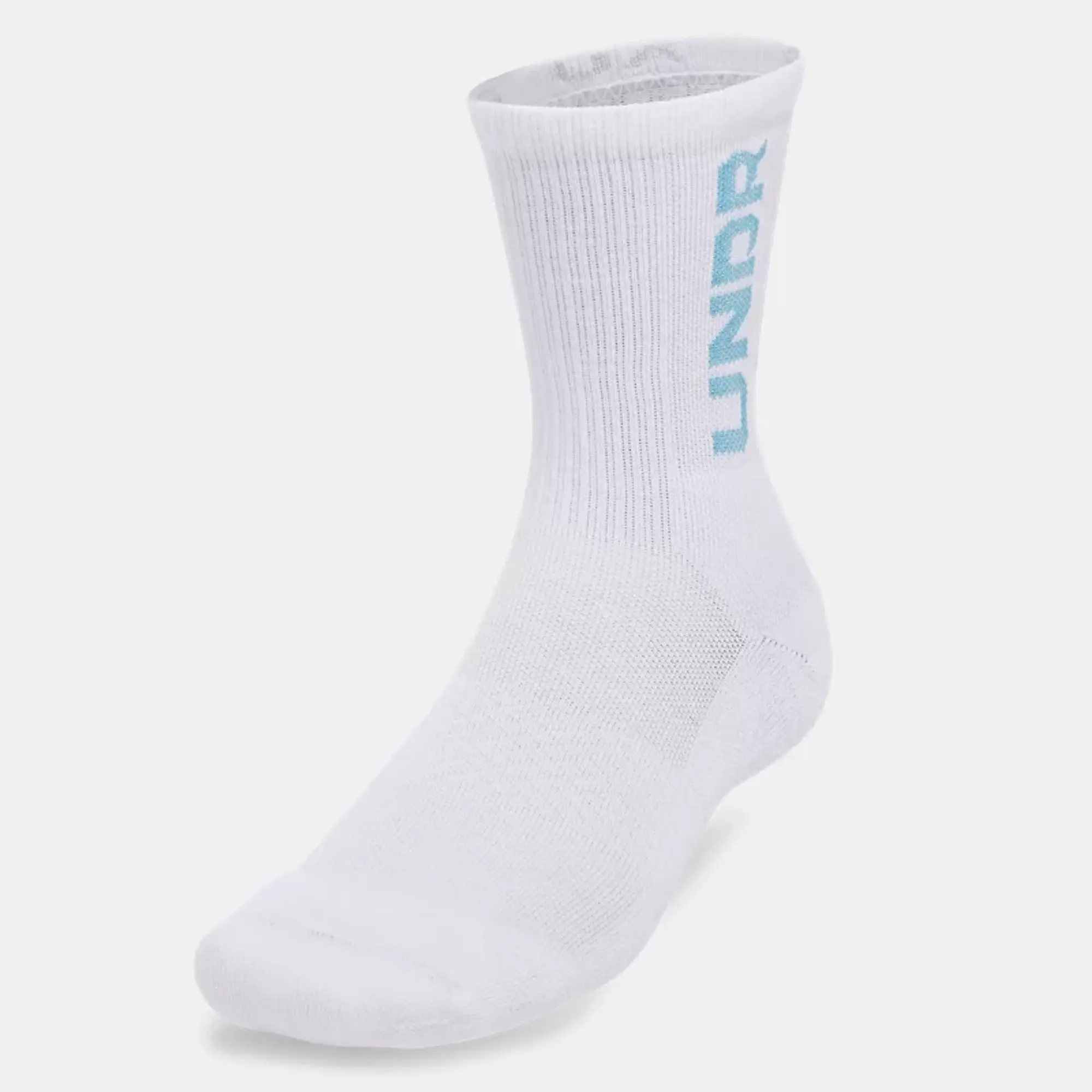 Unisex  Under Armour  3-Maker 3-Pack Mid-Crew Socks White / White / Ether Blue XL