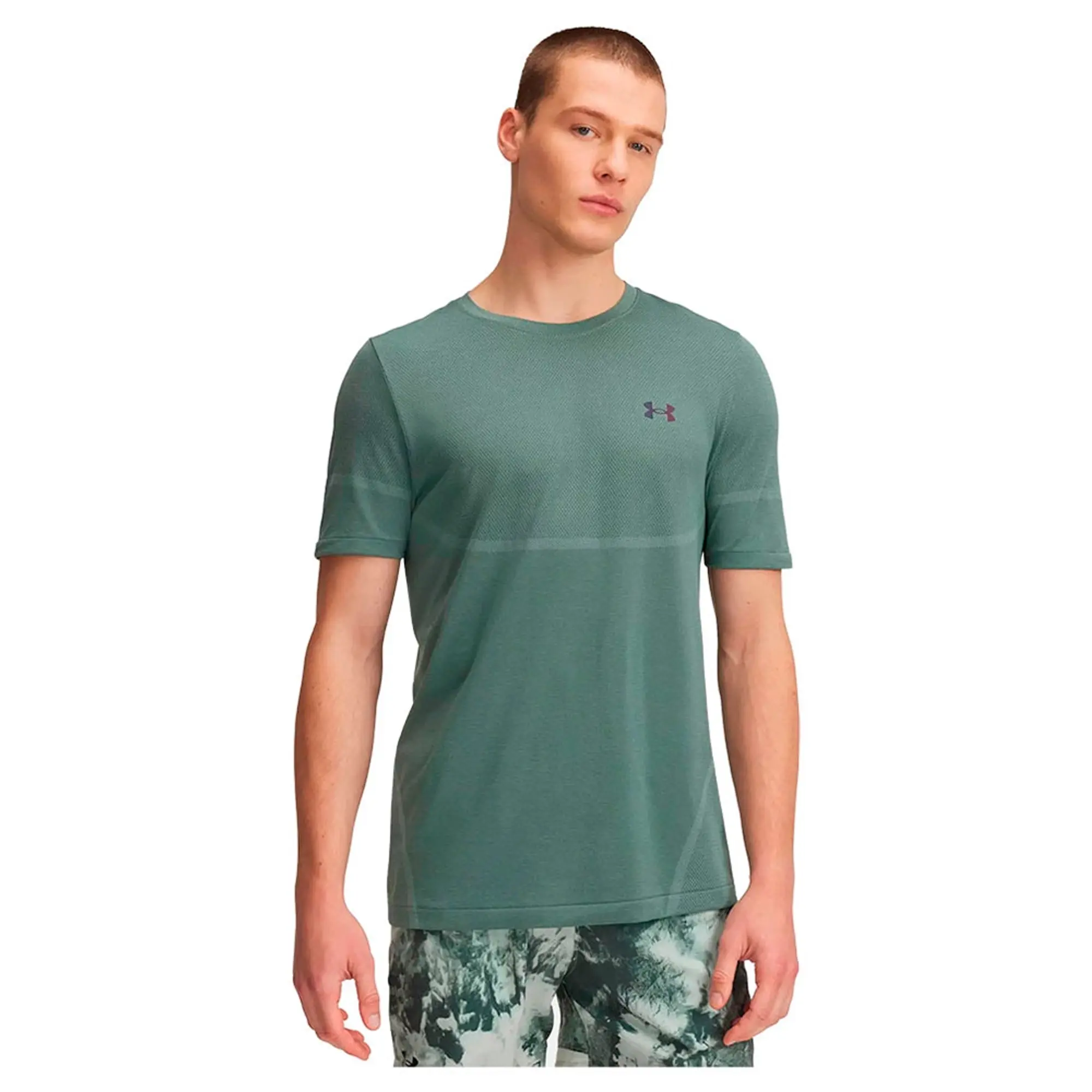 Men's  Under Armour  Vanish Elite Seamless Short Sleeve Silica Green / Iridescent XXL