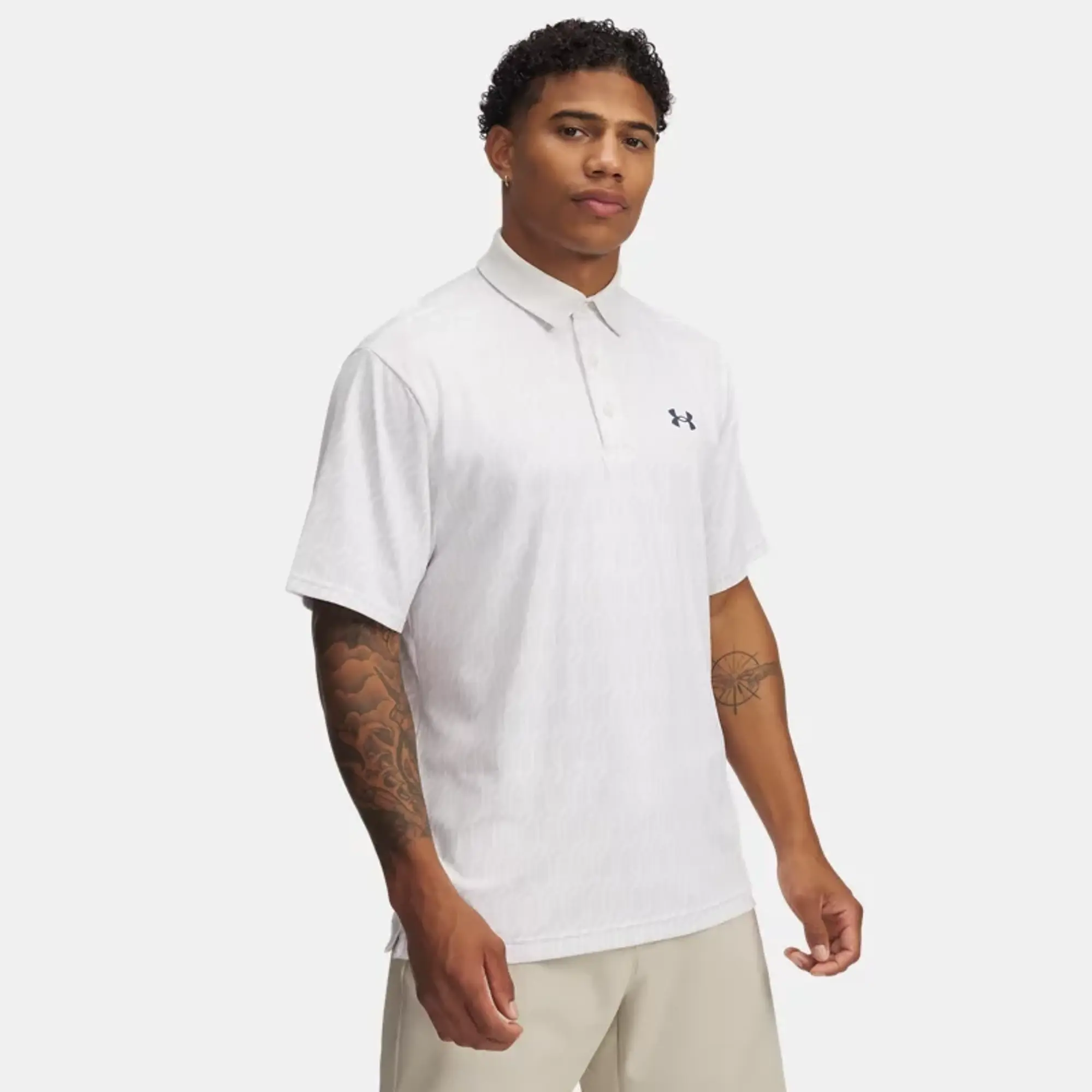 Men's  Under Armour  Playoff 3.0 Printed Polo White / White Clay / Downpour Gray XXL