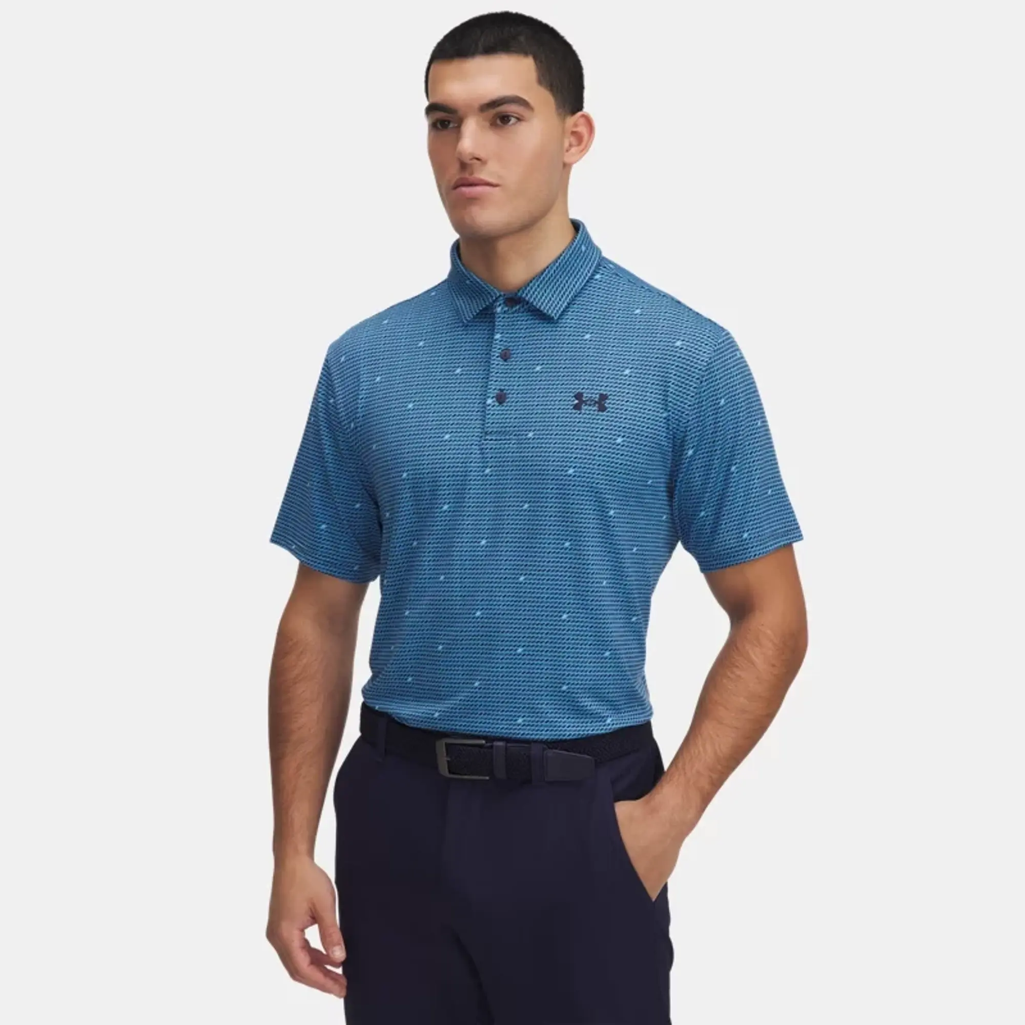 Men's  Under Armour  Playoff 3.0 Printed Polo Ether Blue / Midnight Navy XXL