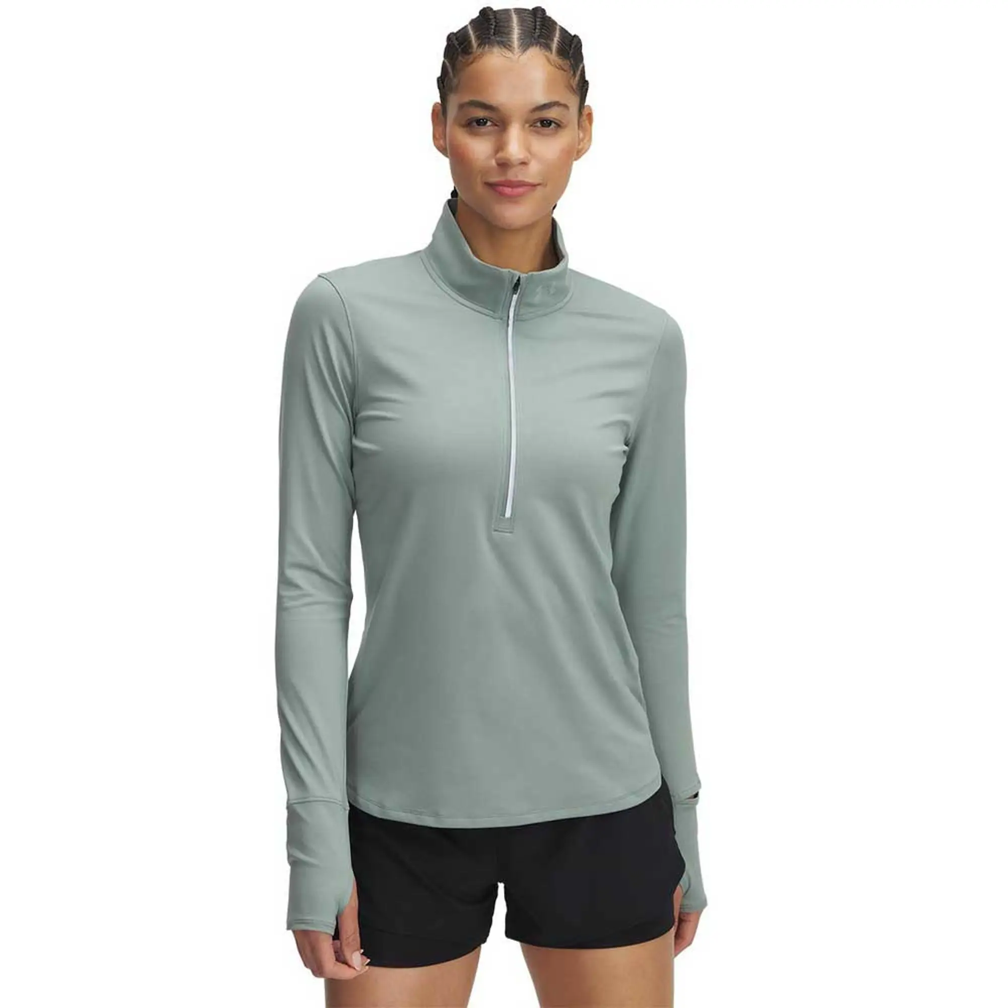 Women's  Under Armour  Q Under Armour lifier Run ½ Zip Silica Green / Reflective XS