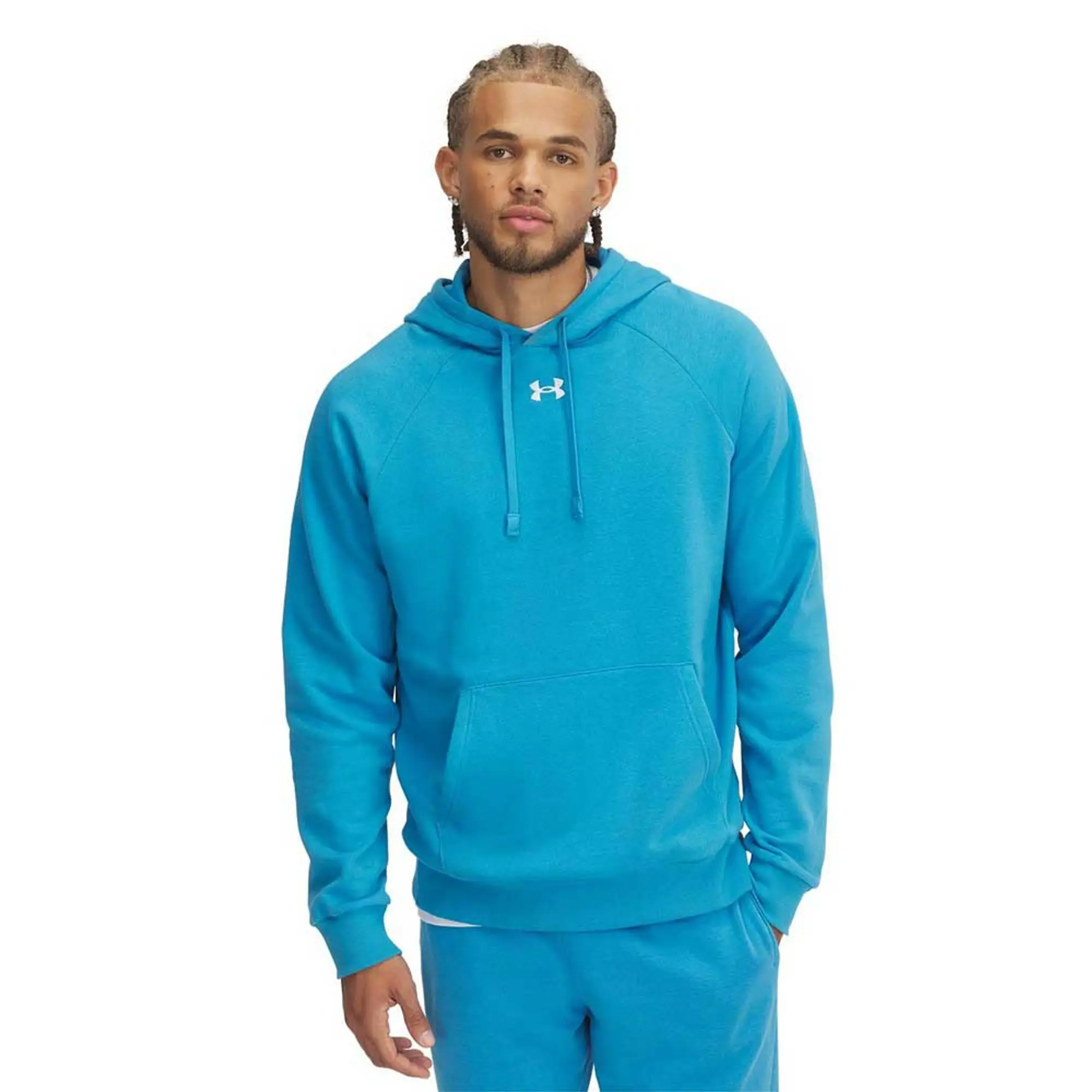 Men's  Under Armour  Rival Fleece Hoodie Ether Blue / White XXL