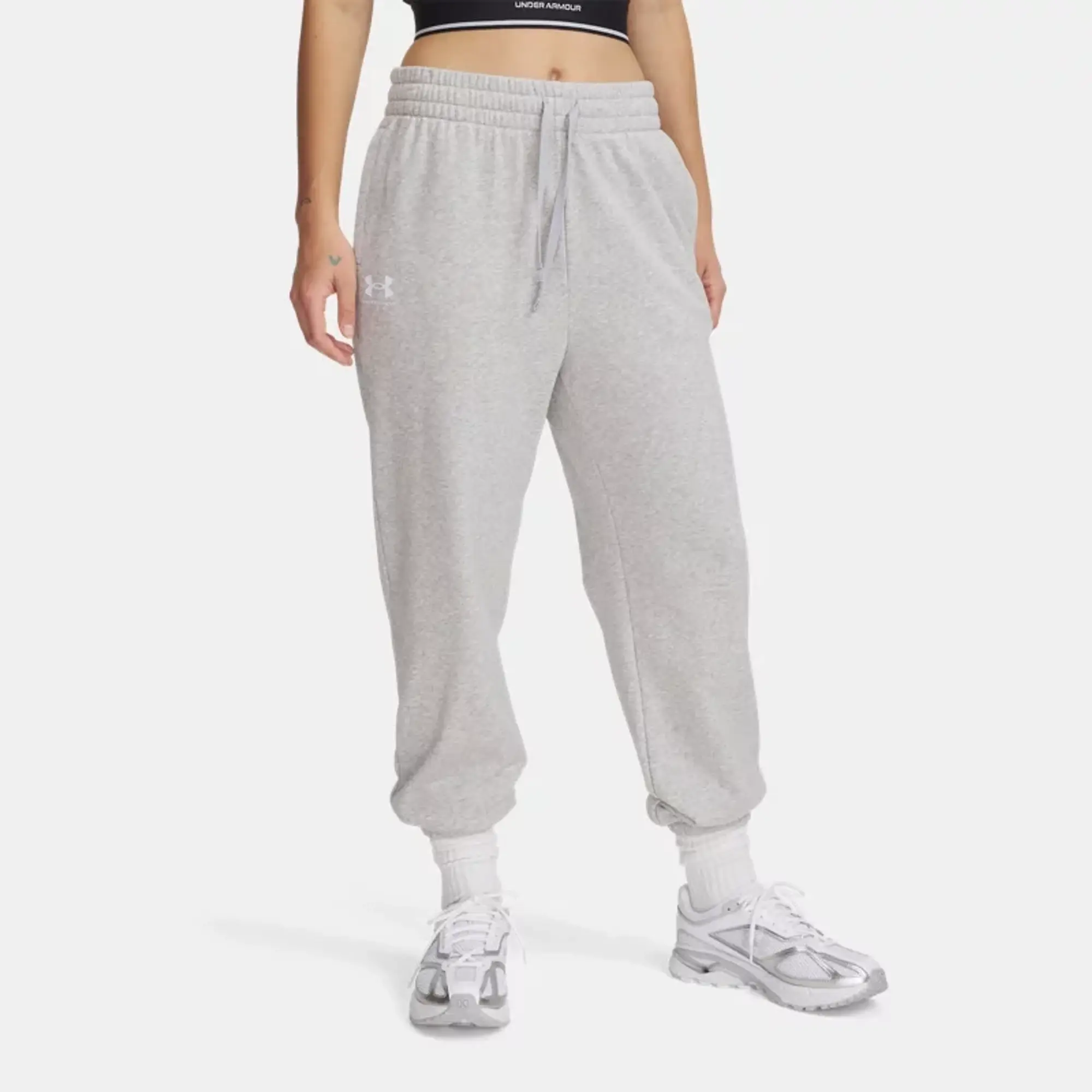 Women's  Under Armour  Rival Terry Joggers Mod Gray Light Heather / White XS