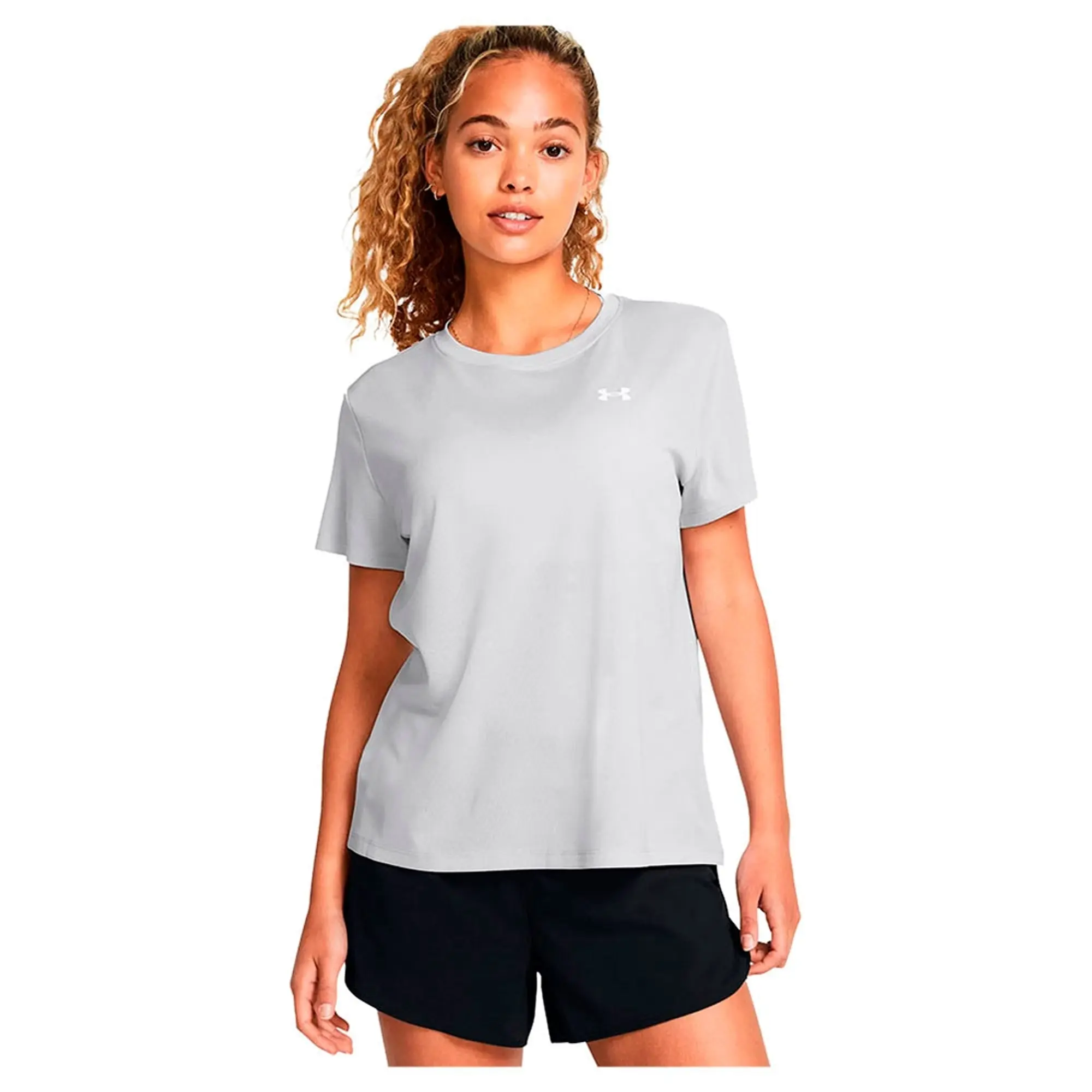 Women's  Under Armour  Tech™ Textured Short Sleeve Halo Gray / White L