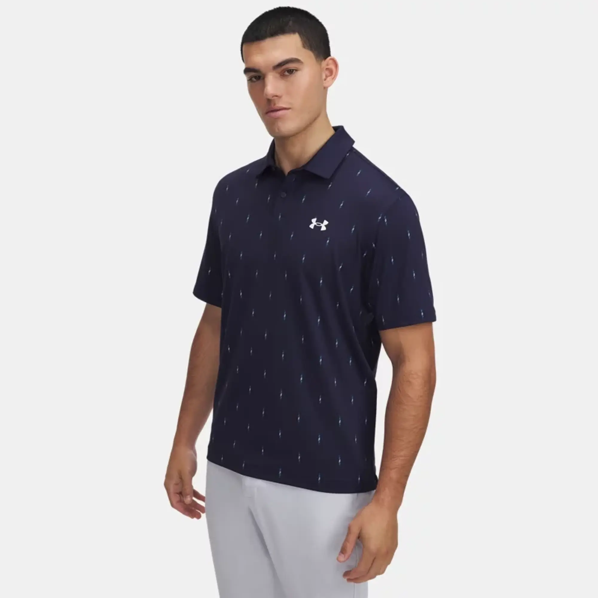 Men's  Under Armour  Tee To Green Printed Polo Midnight Navy / White 3XL