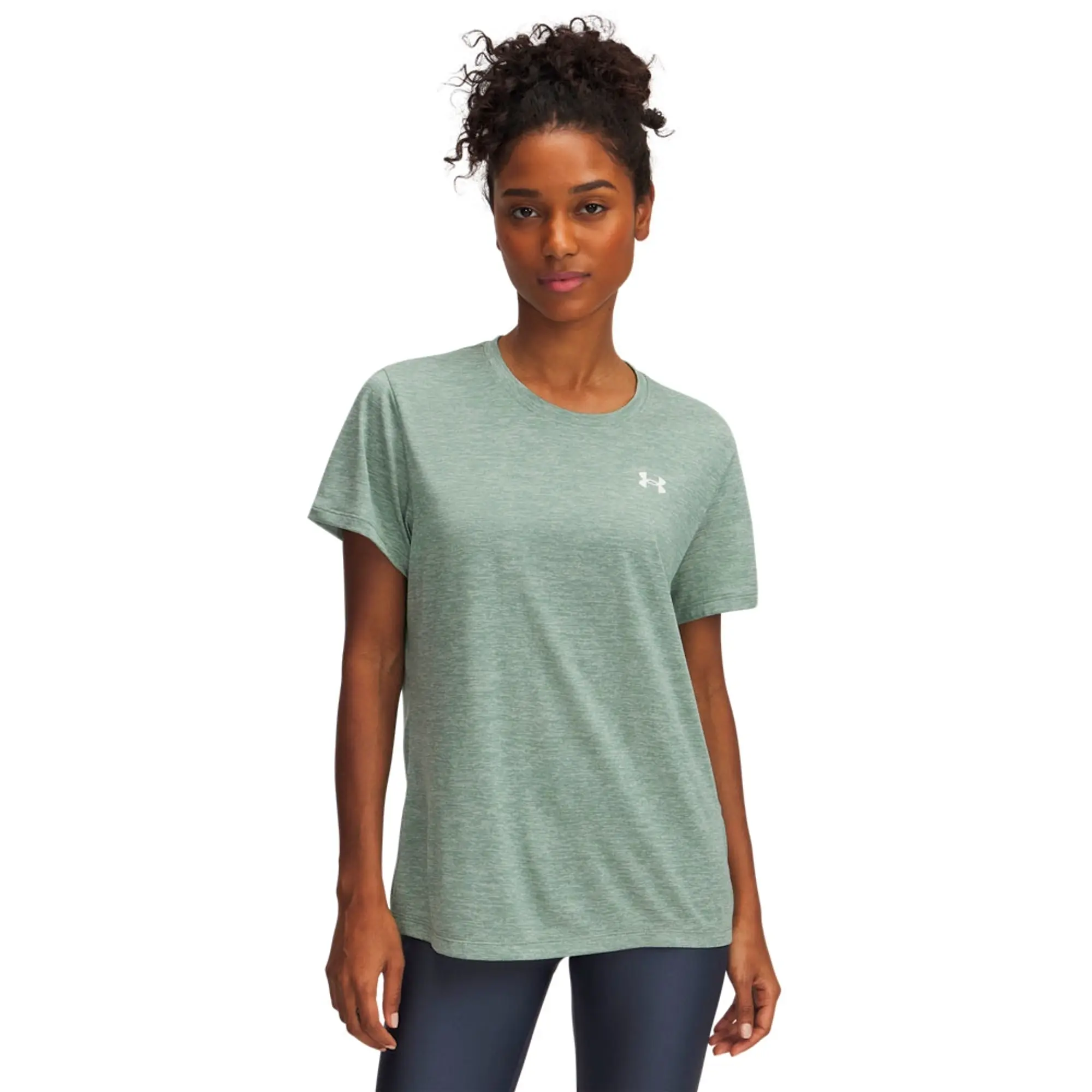 Under Armour Womens UA Tech Twist Short Sleeve T-Shirt - Green - Size L - Green