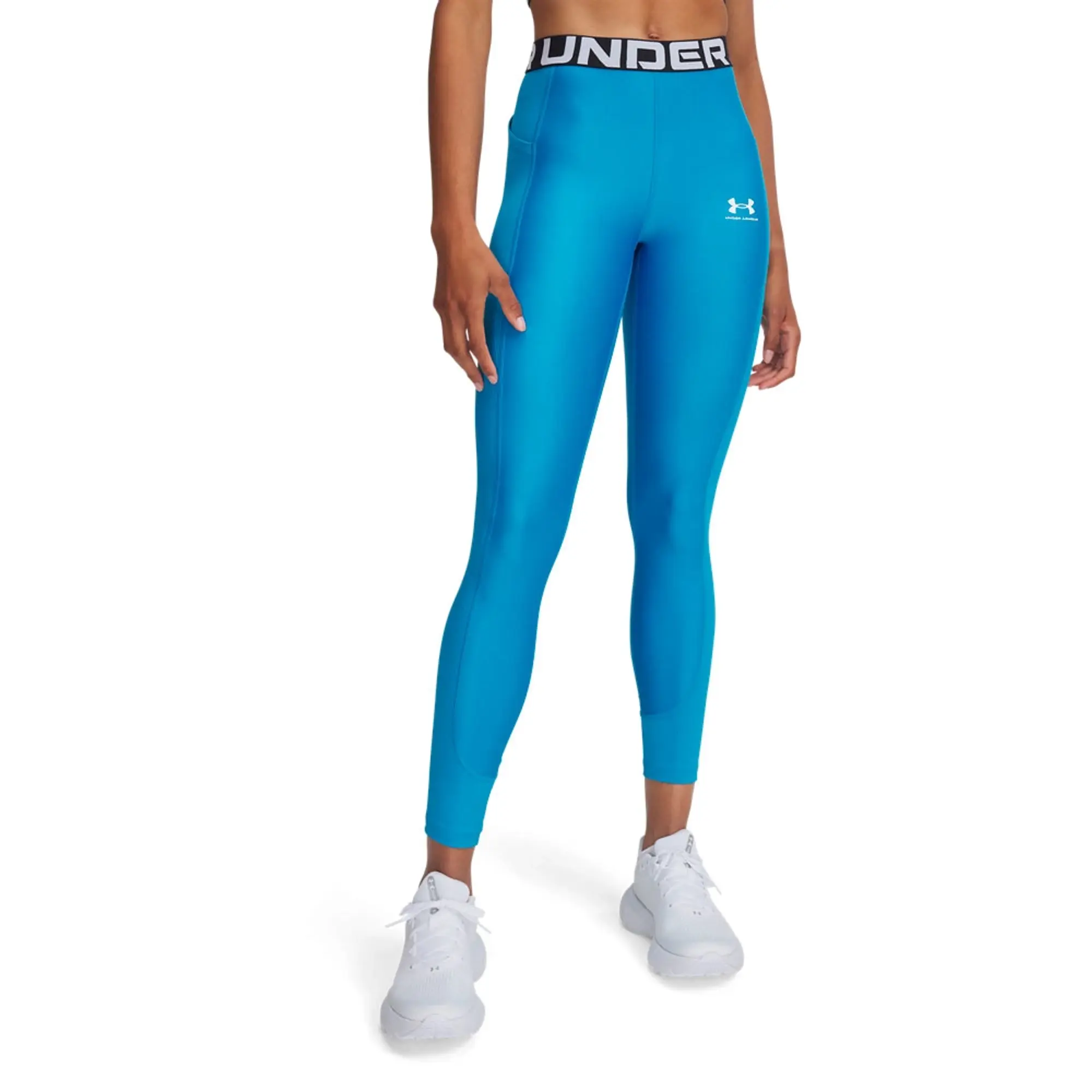 Under Armour Women's HeatGear® Rib Leggings Ether Blue / Ether Blue / White XS