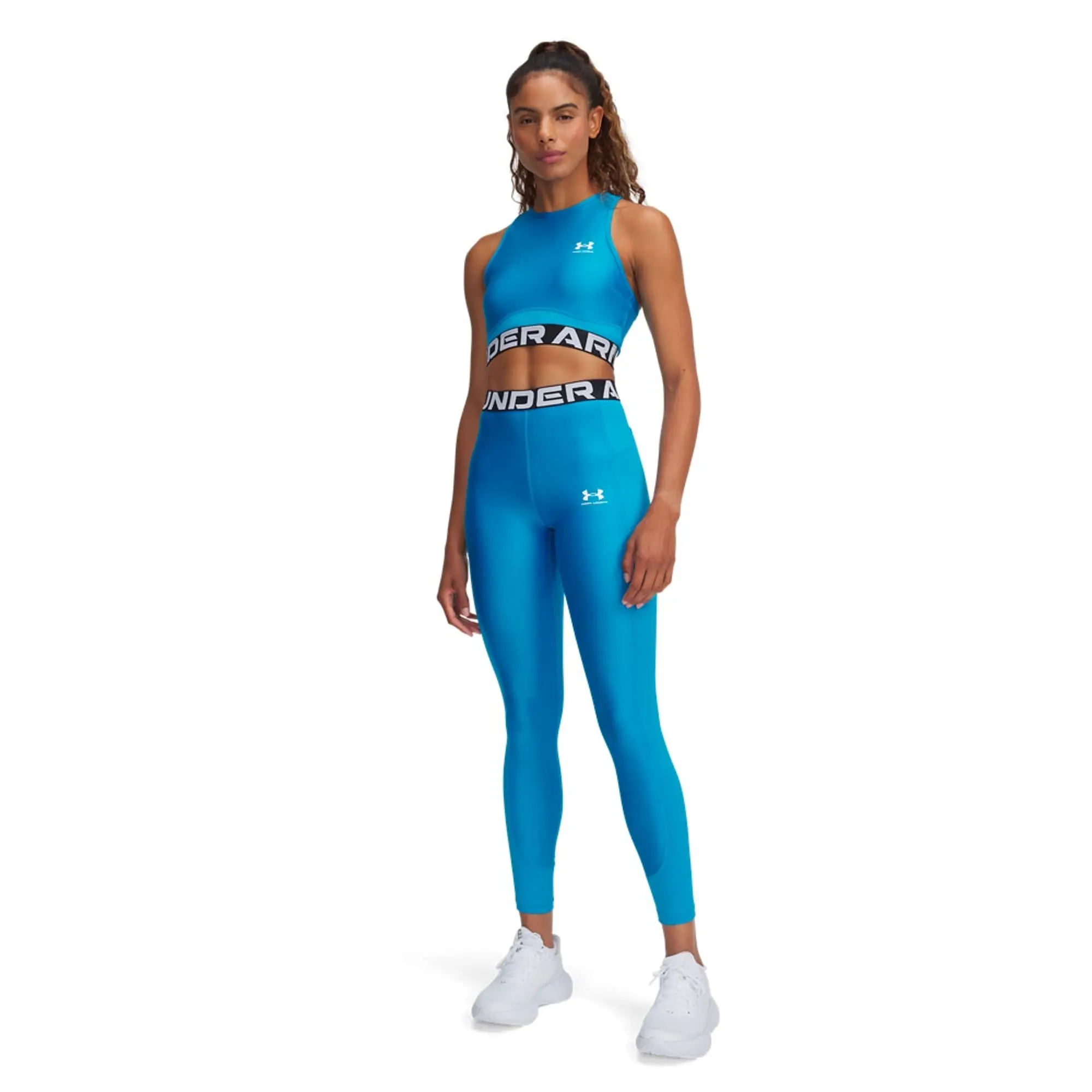Under Armour Women's HeatGear® Rib Leggings Ether Blue / Ether Blue / White XS