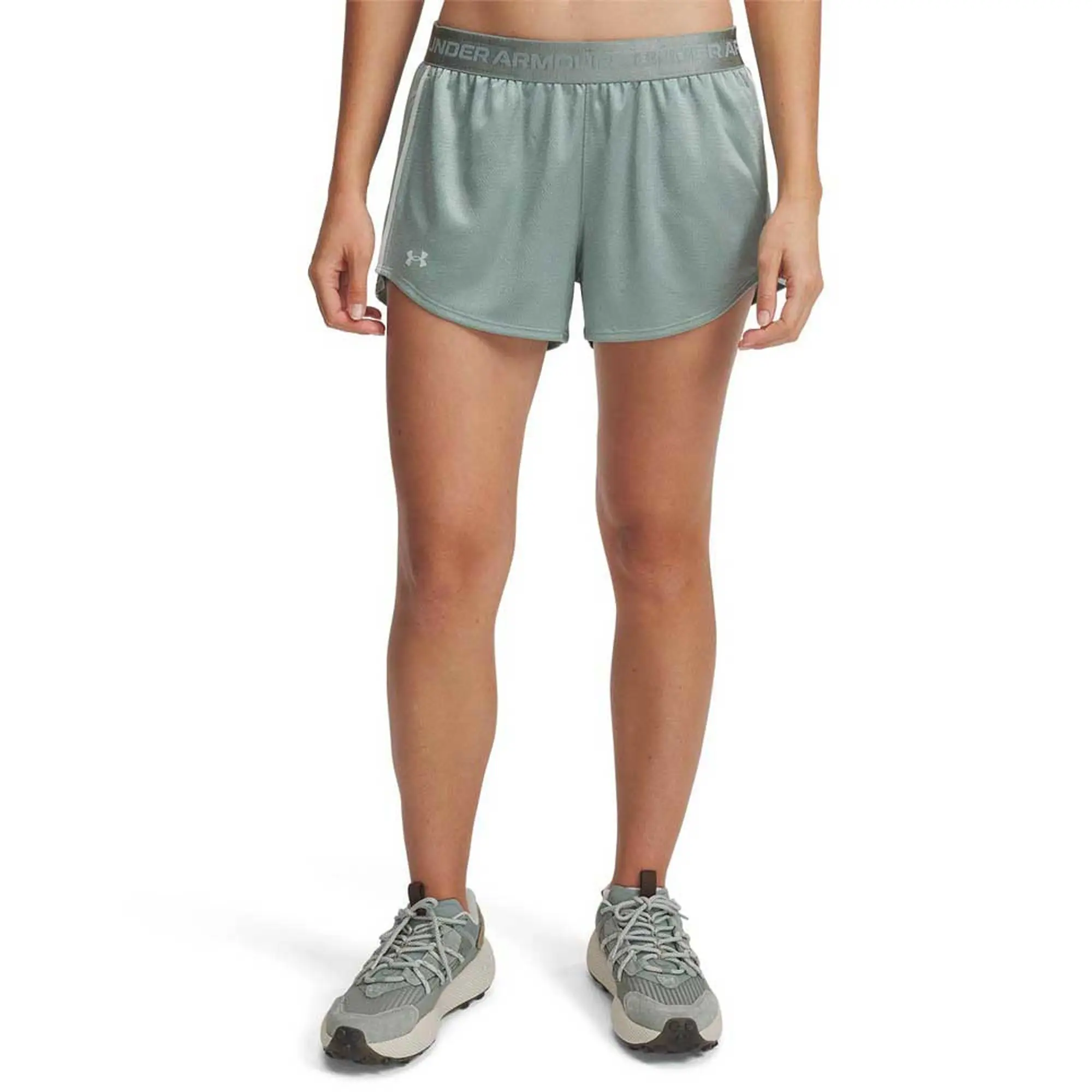 Women's  Under Armour  Tech™ Play Up Shine Shorts Silica Green / Hydro Green XXL