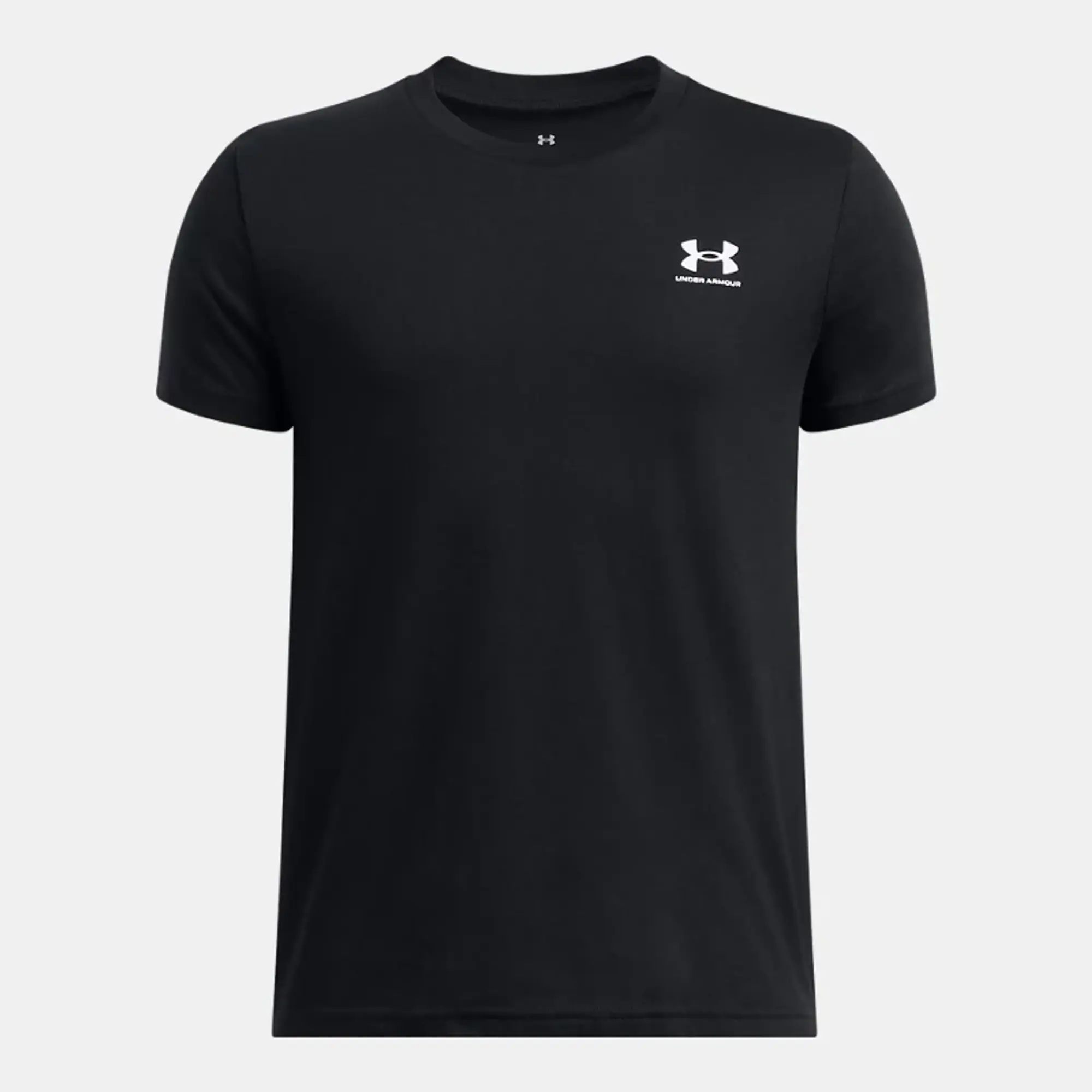 Boys'  Under Armour  Sportstyle Left Chest Short Sleeve Black / White YXS (48 - 50 in)