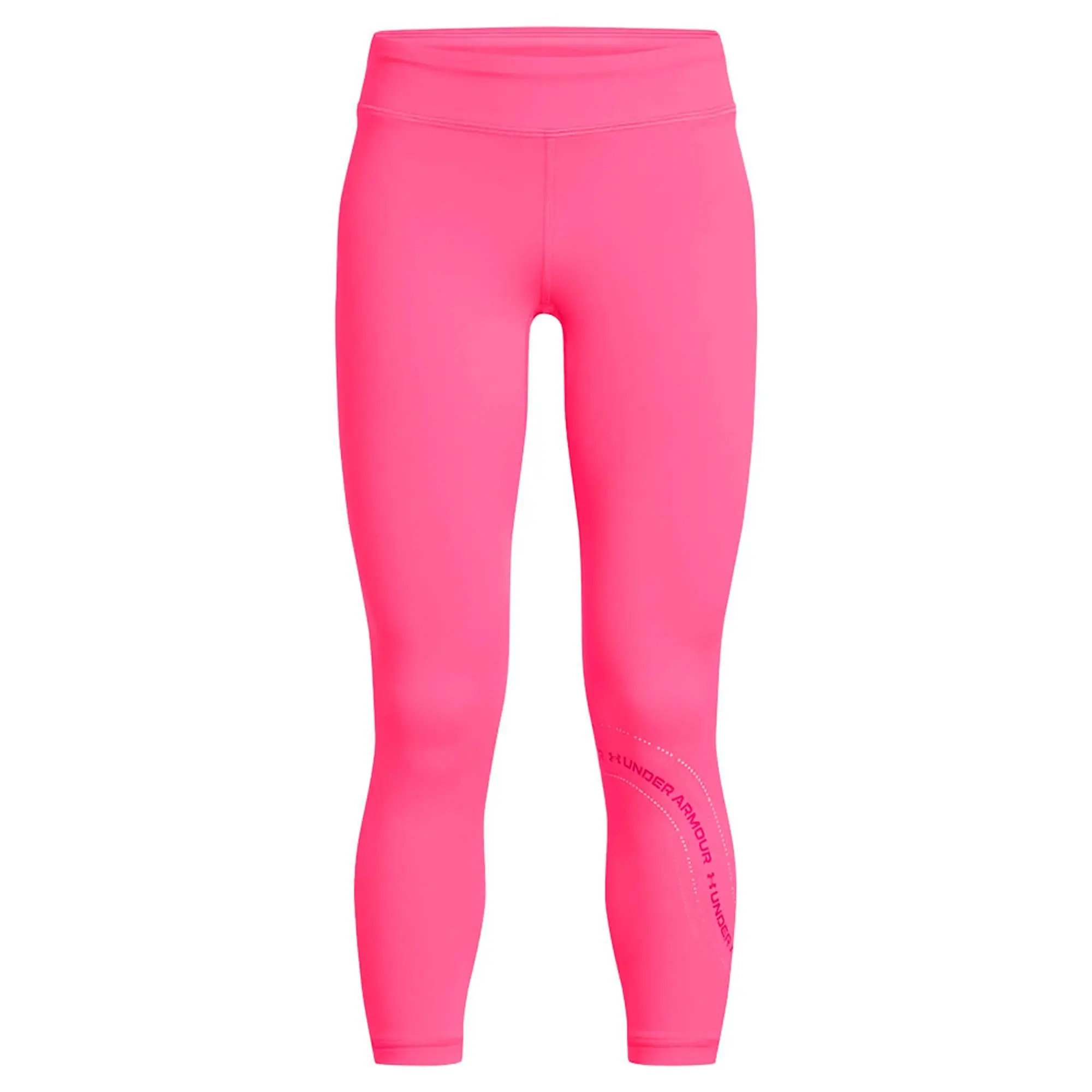 Girls'  Under Armour  Motion Branded Ankle Leggings Super Pink / Shaded Fuchsia YXS (48 - 50 in)