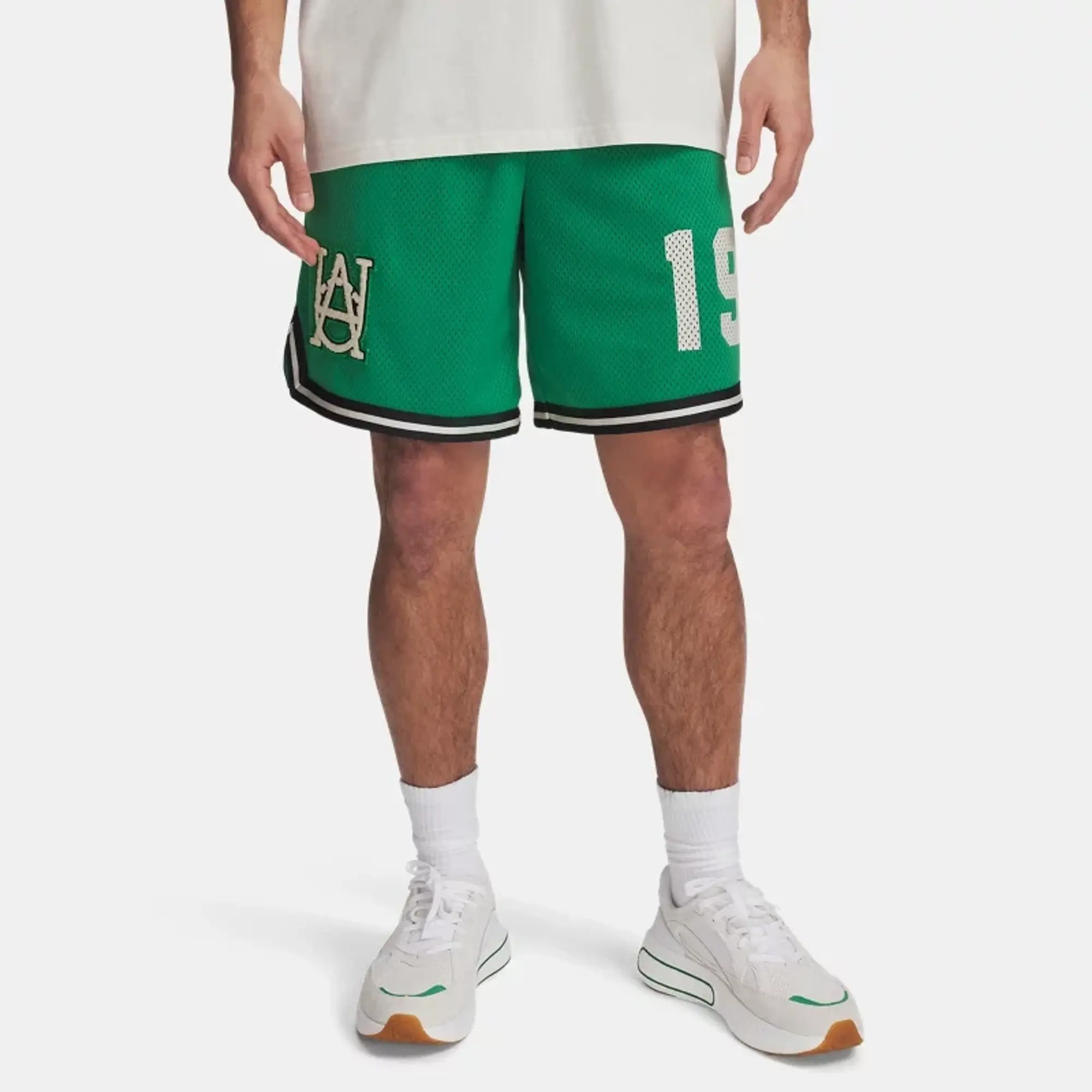 Men's  Under Armour  Courtside Hoops Shorts Team Kelly Green / Stone / Black XXL