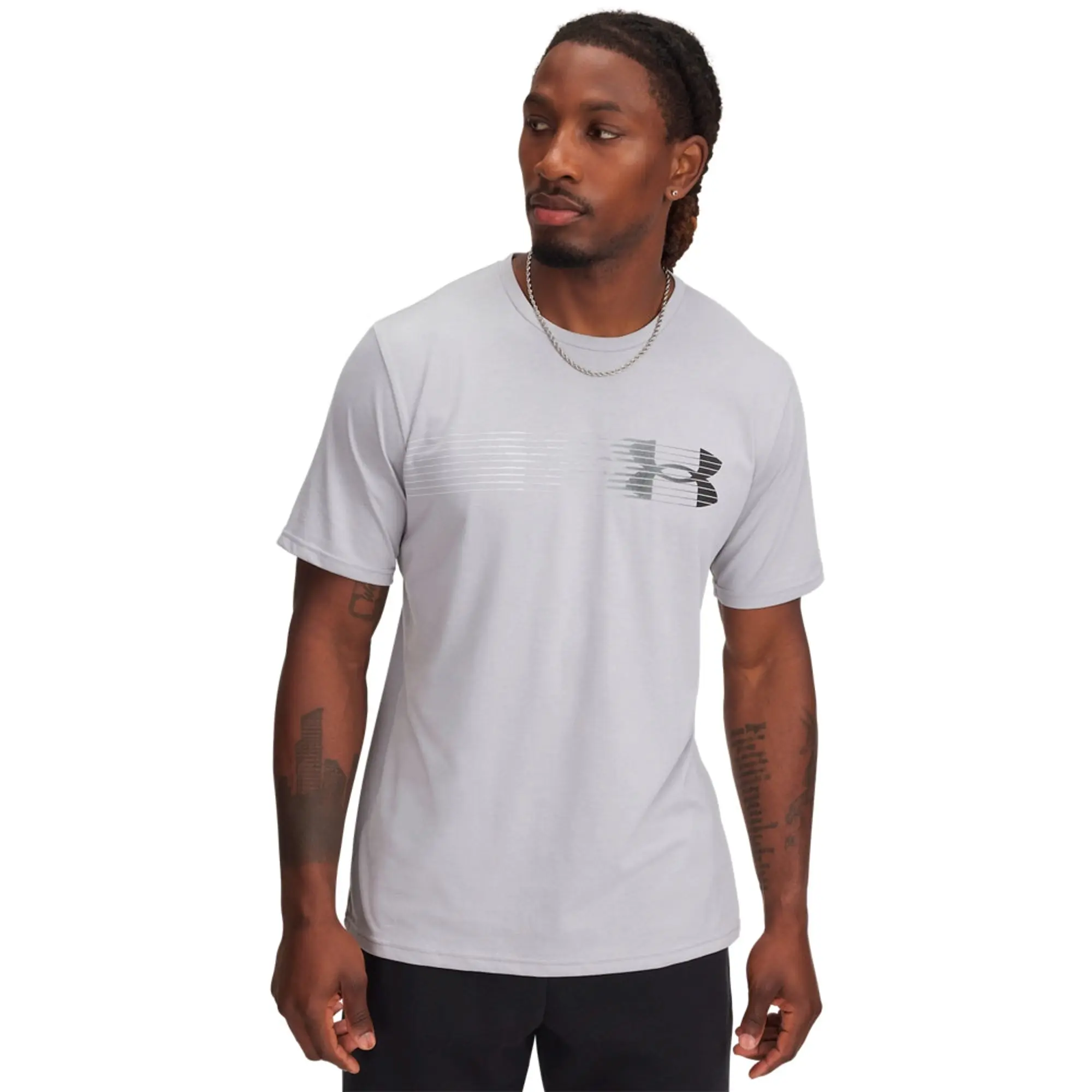 Men's  Under Armour  Fly In Logo Short Sleeve Mod Gray / Black XXL