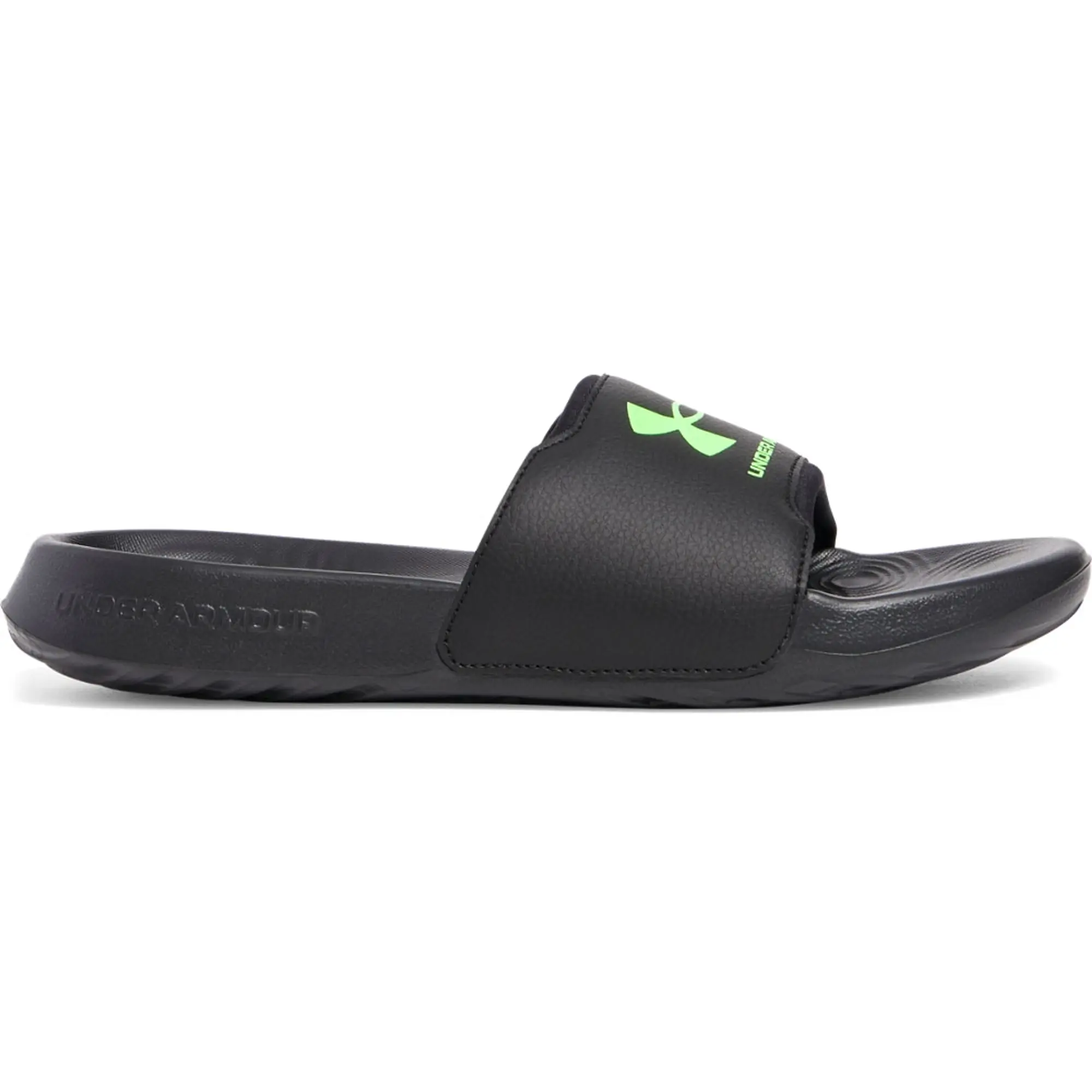 Boys'  Under Armour  Ignite Select Slides Black / Black / Hyper Green 1.5