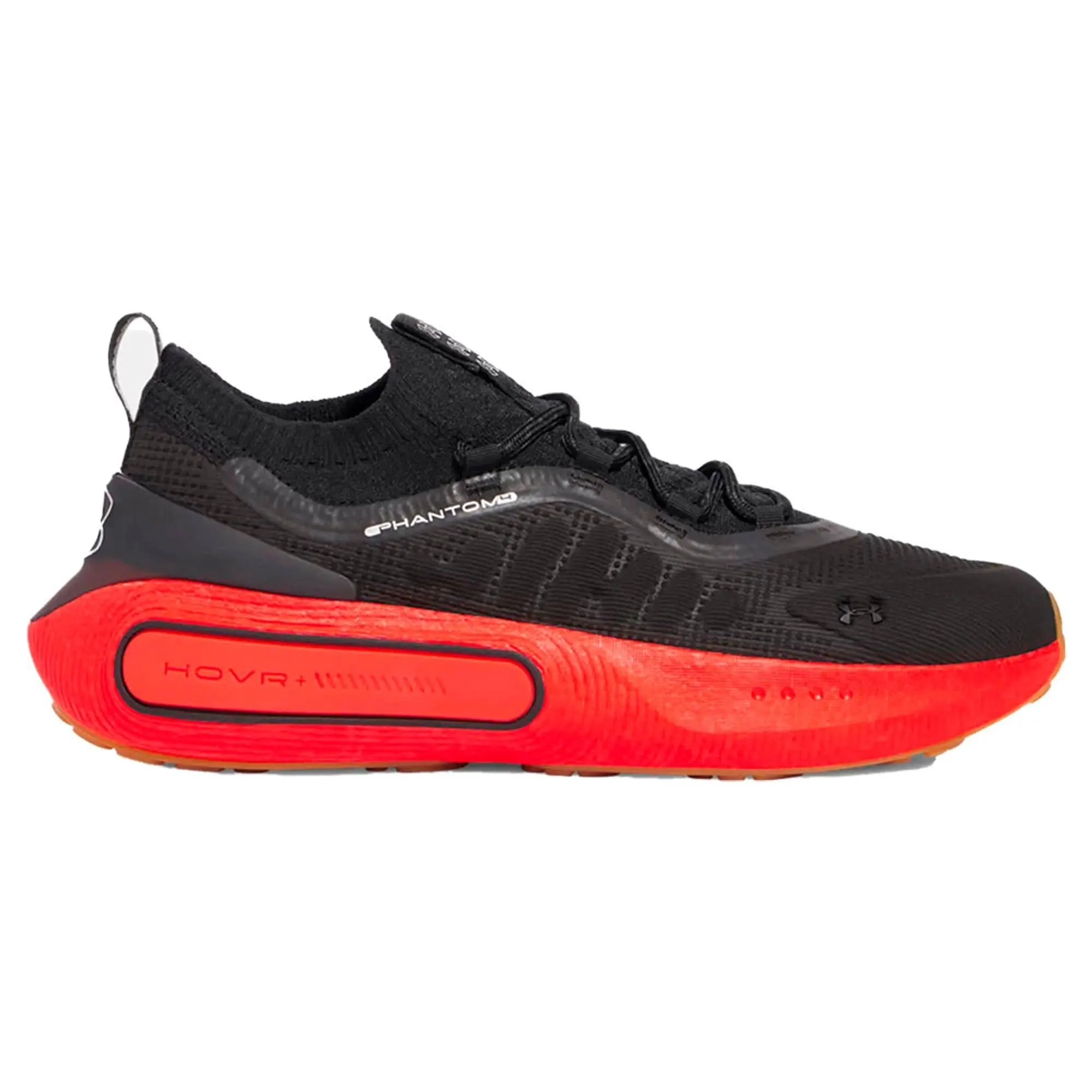 Men's  Under Armour  Phantom 4 Shoes Black / Lava Red / Metallic Silver 12