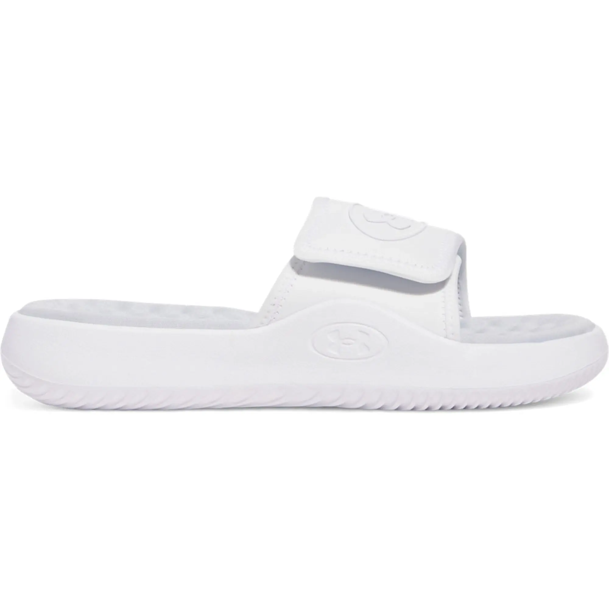 Women's  Under Armour  Ignite Pro 8 Slides White / Halo Gray / White 6.5