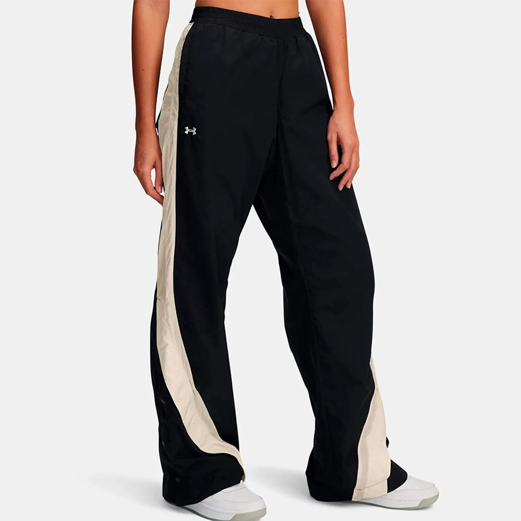 Women's  Under Armour  Icon Crinkle Tear-Away Pants Black / Stone XS