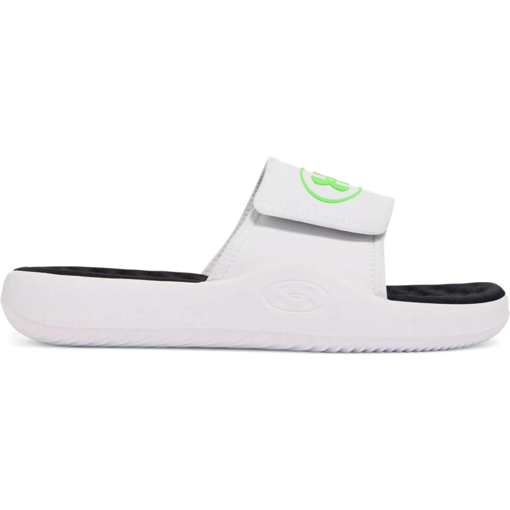 Men's  Under Armour  Ignite Pro 8 Slides White / White / Hyper Green 7