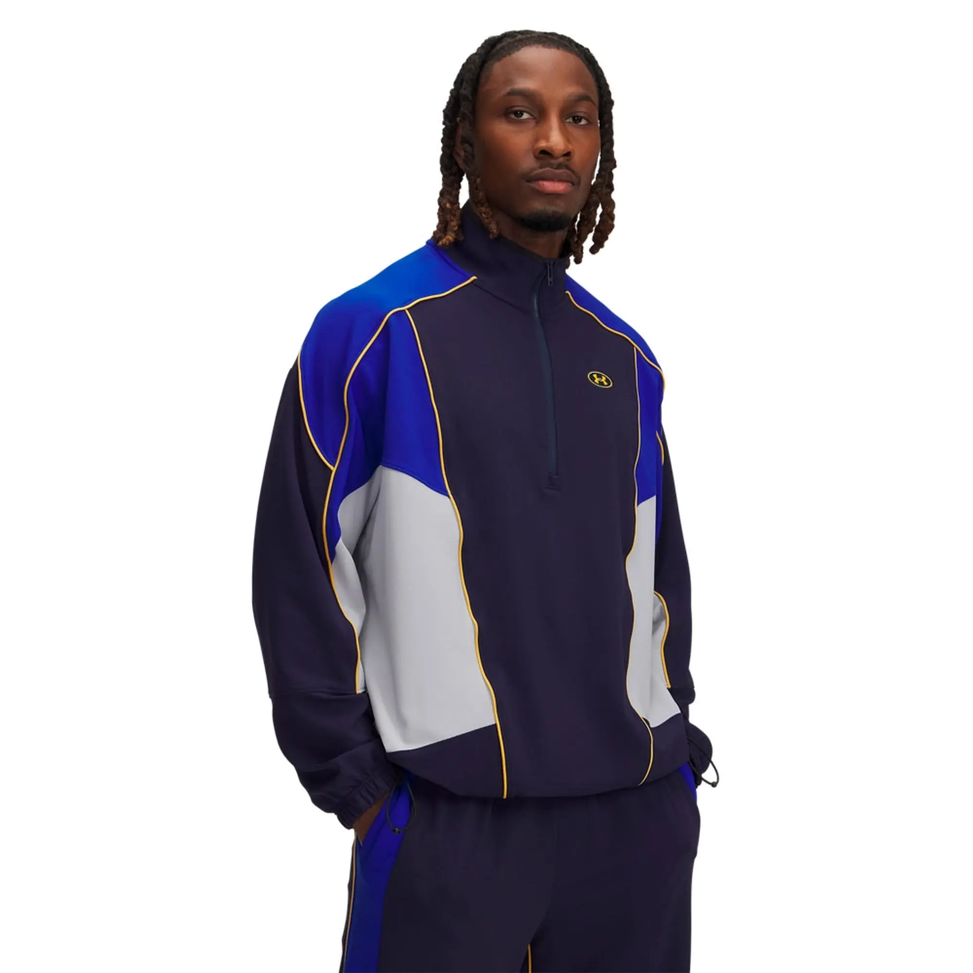 Men's  Under Armour  Tricot Colorblock Jacket Midnight Navy / Royal / Noble Gold XXL