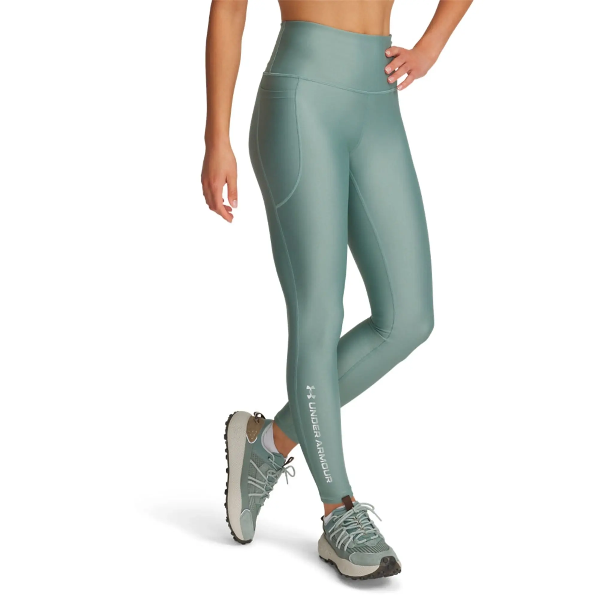 Women's  Under Armour  Tech™ Branded Leggings Silica Green / Hydro Green / White L