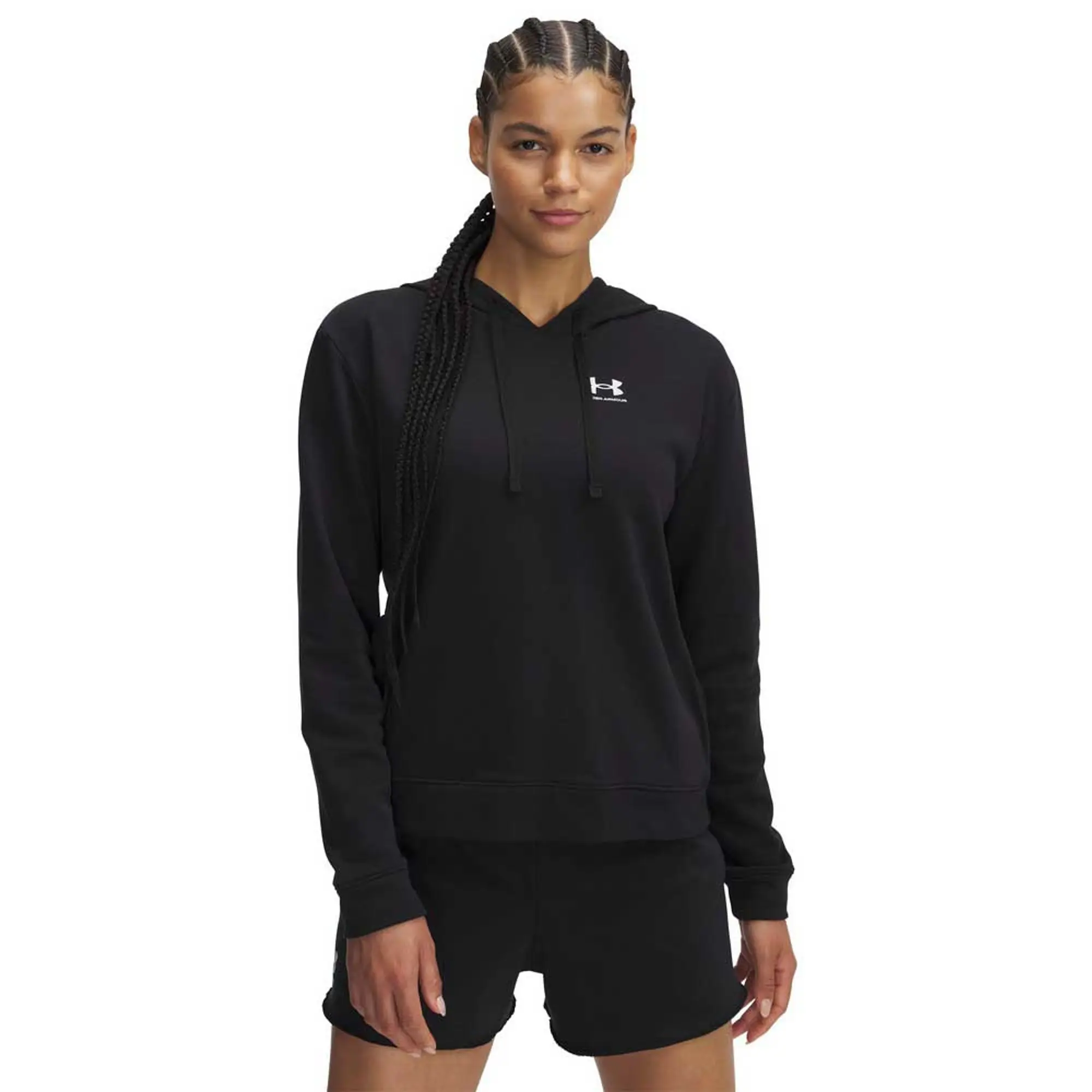 Women's  Under Armour  Rival Terry Hoodie Black / White XS