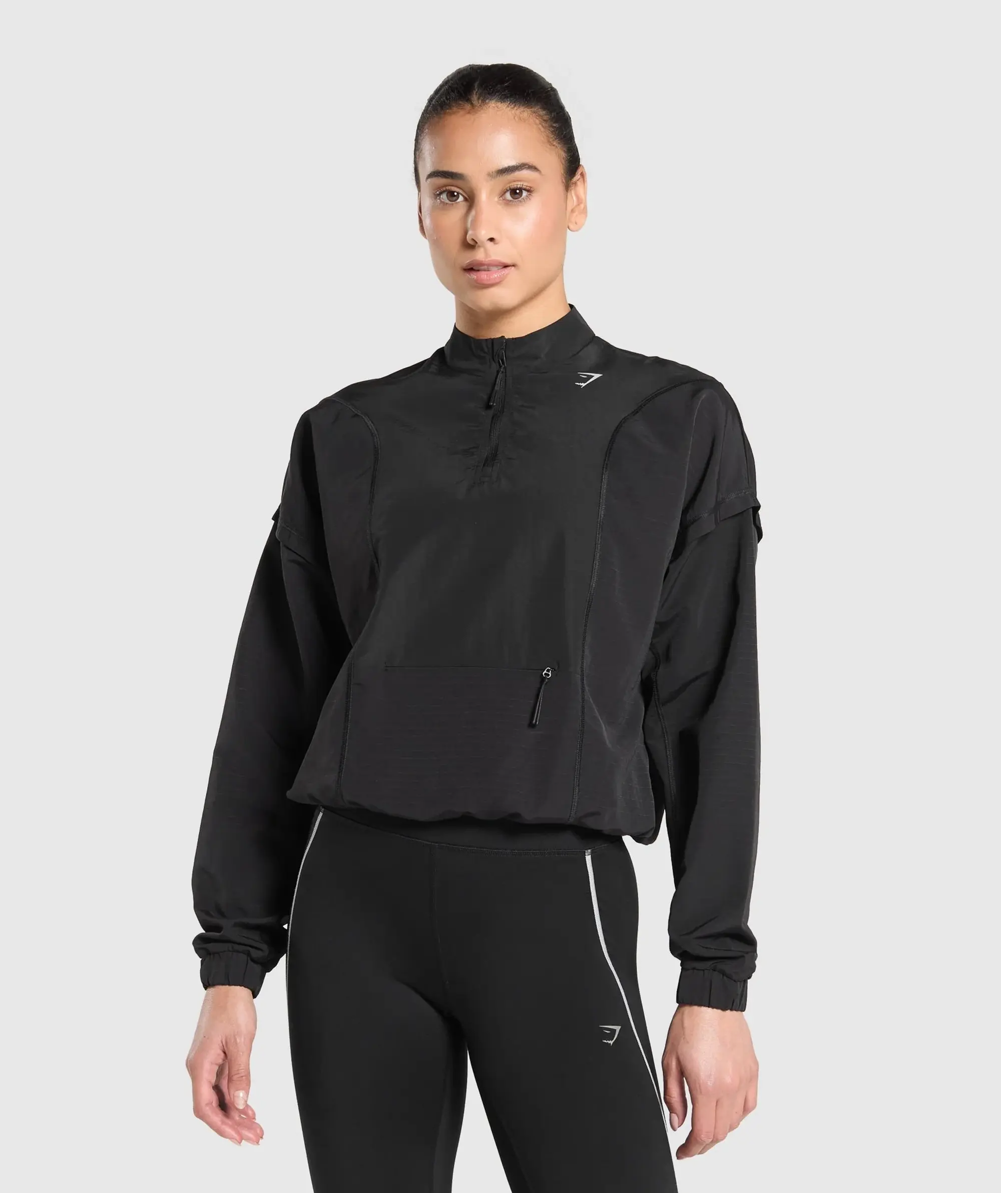 Marathon Running 1/4 Zip Track Top - Black