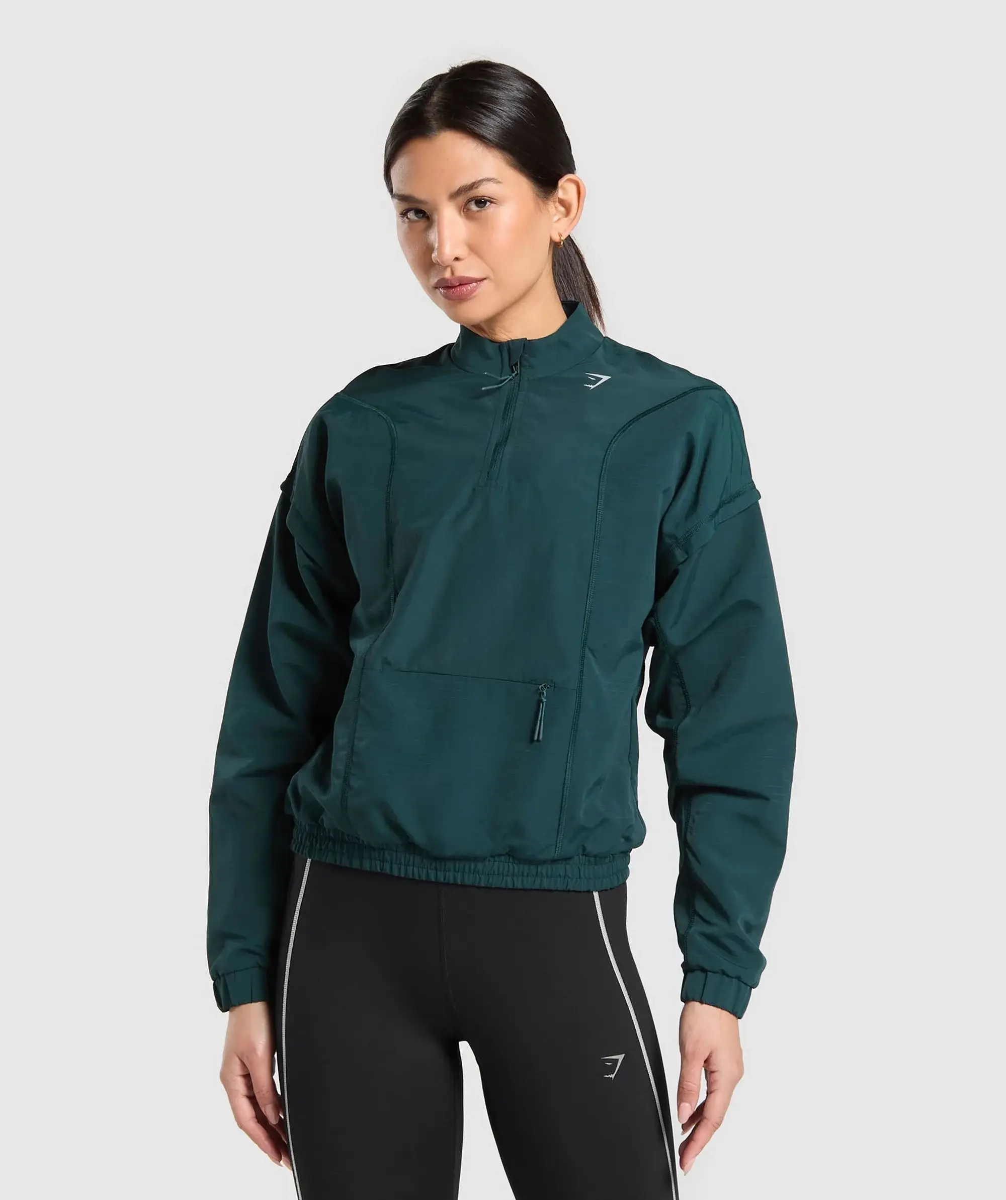 Marathon Running 1/4 Zip Track Top - Strong Teal