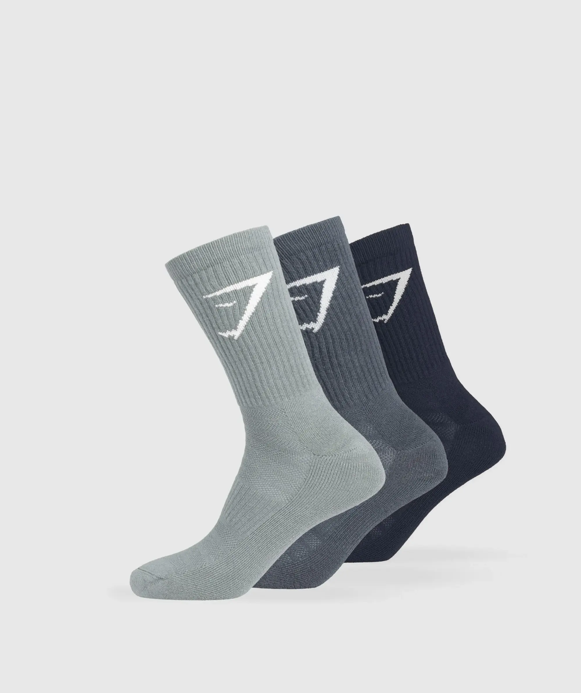 Gymshark Crew Socks 3pk - Heavy Blue/Iron Blue/Denim Grey