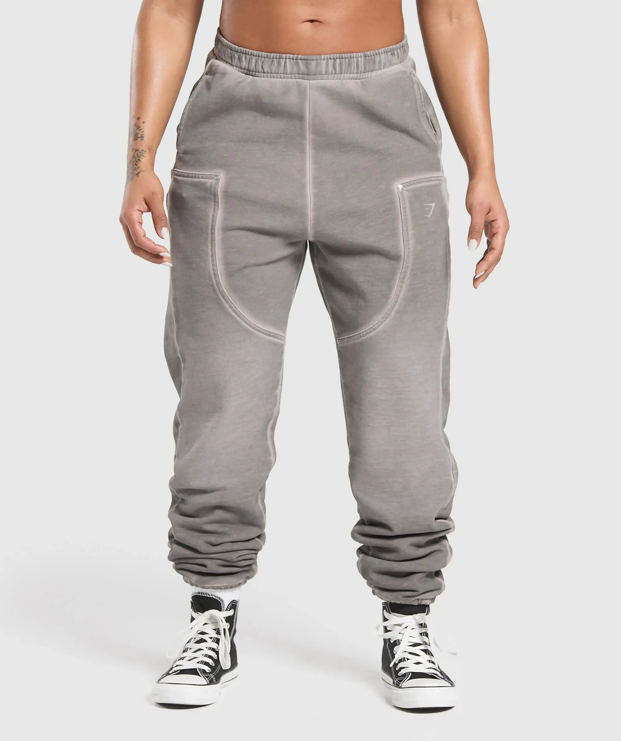 Gymshark Heavyweight Washed Pants - Metal Grey/Asphalt Grey