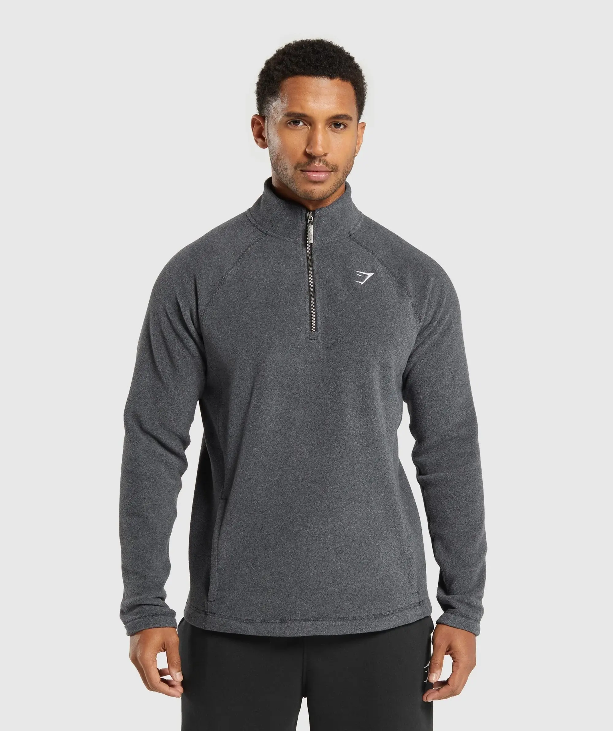 Gymshark Fleece 1/4 Zip - Black/Graphite Grey