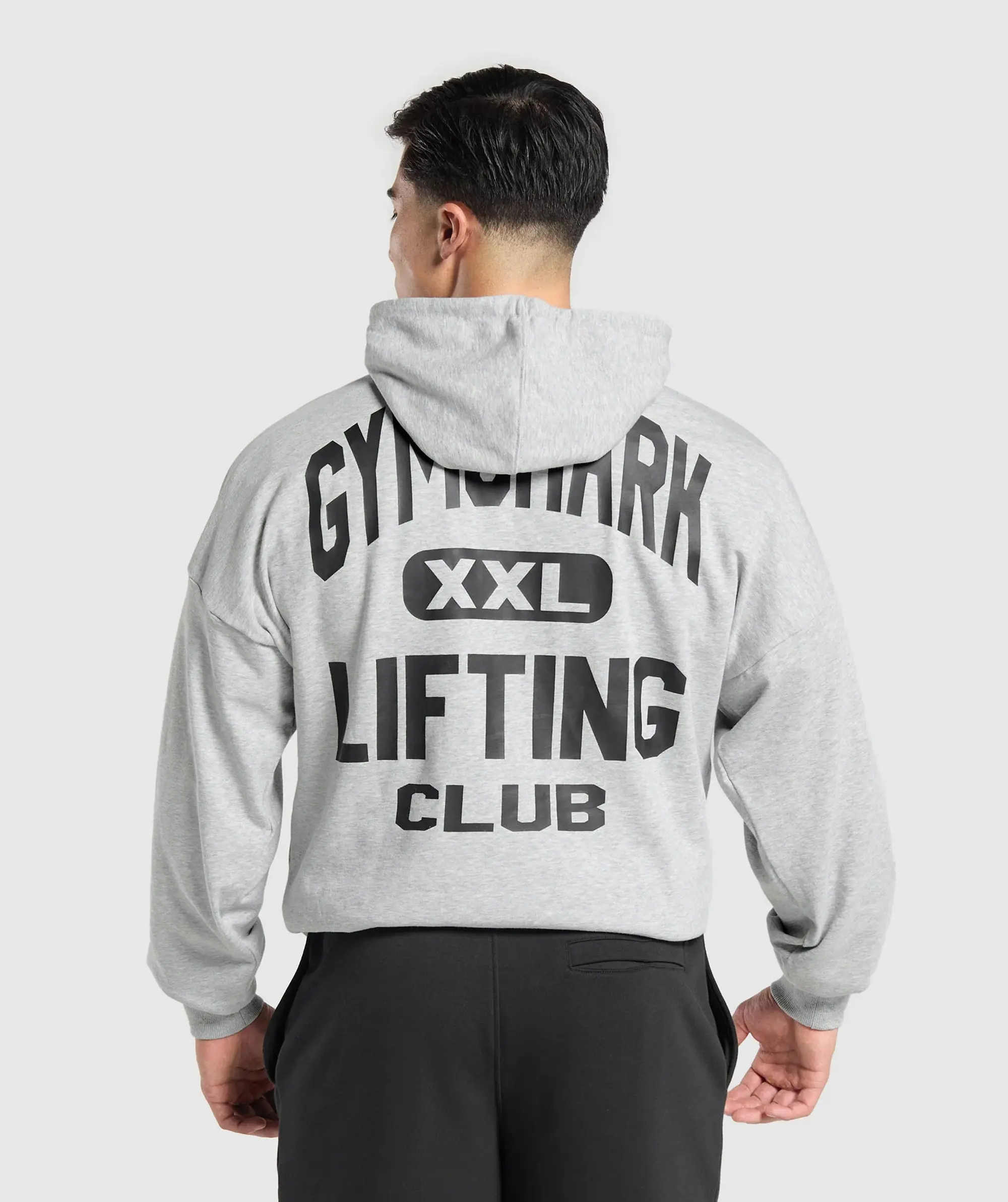 Gymshark XXL Graphic Hoodie - Light Grey Core Marl