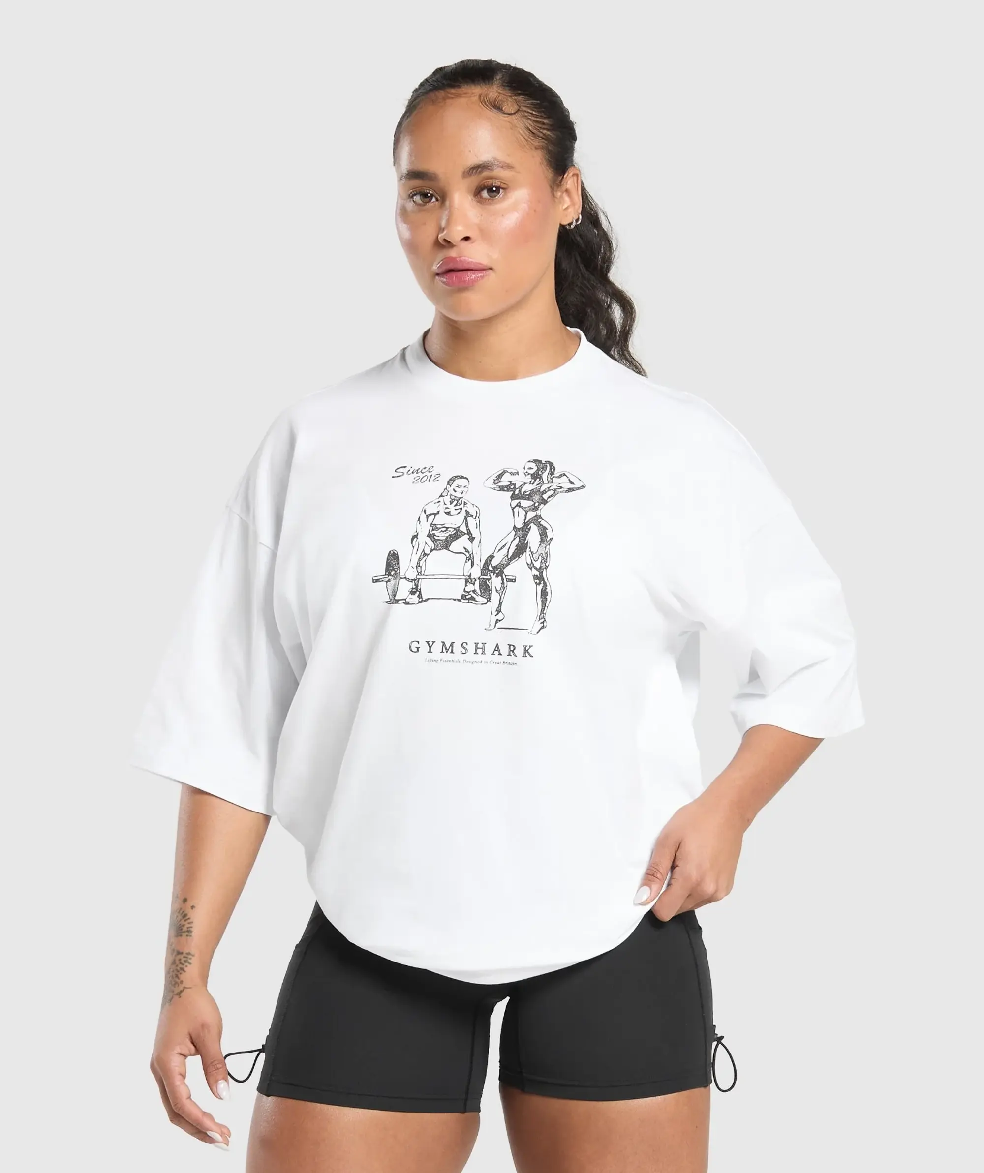 Gymshark Two Strong Women Oversized T-Shirt - White