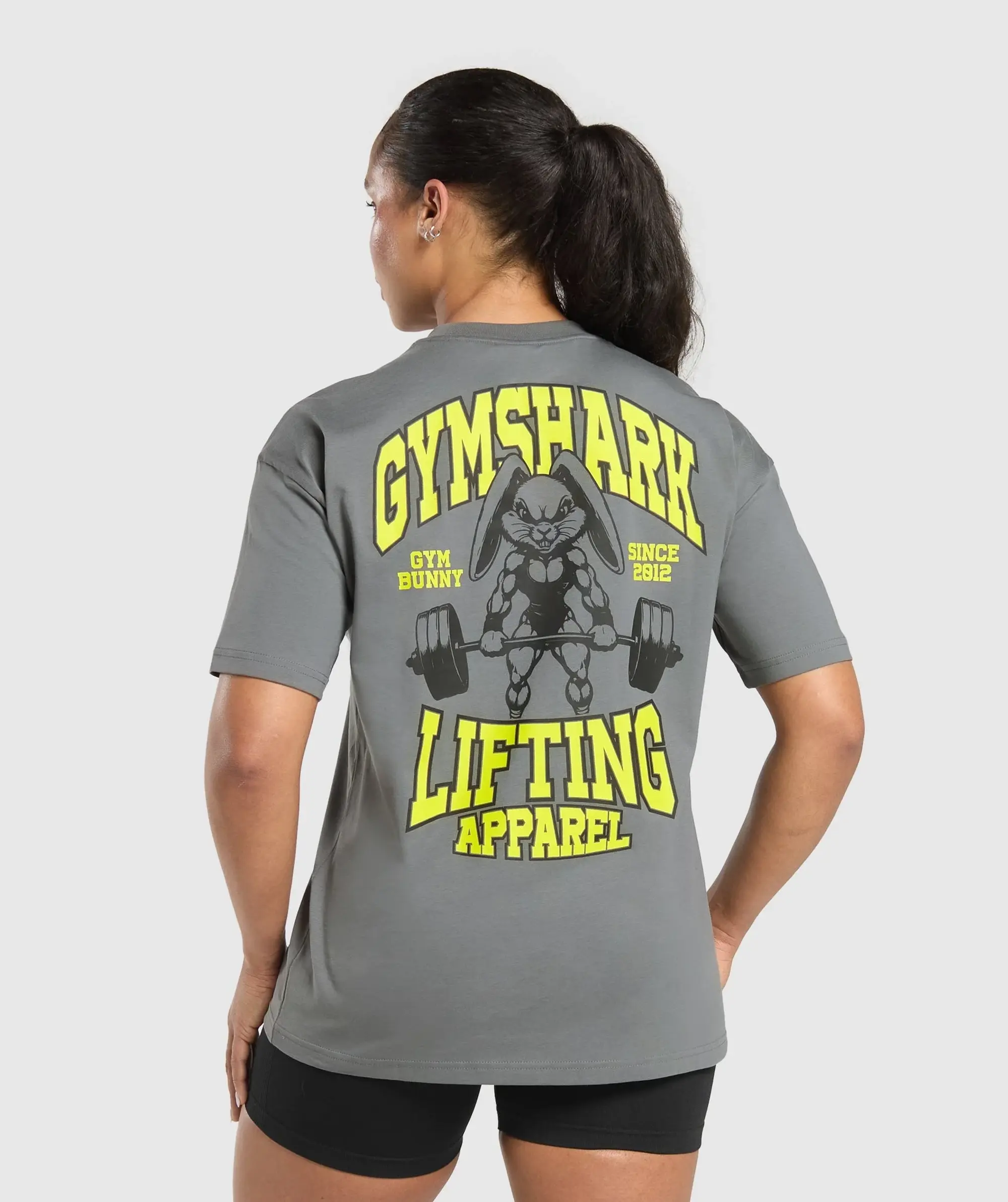 Gymshark Gym Bunny Oversized Tee - Pitch Grey