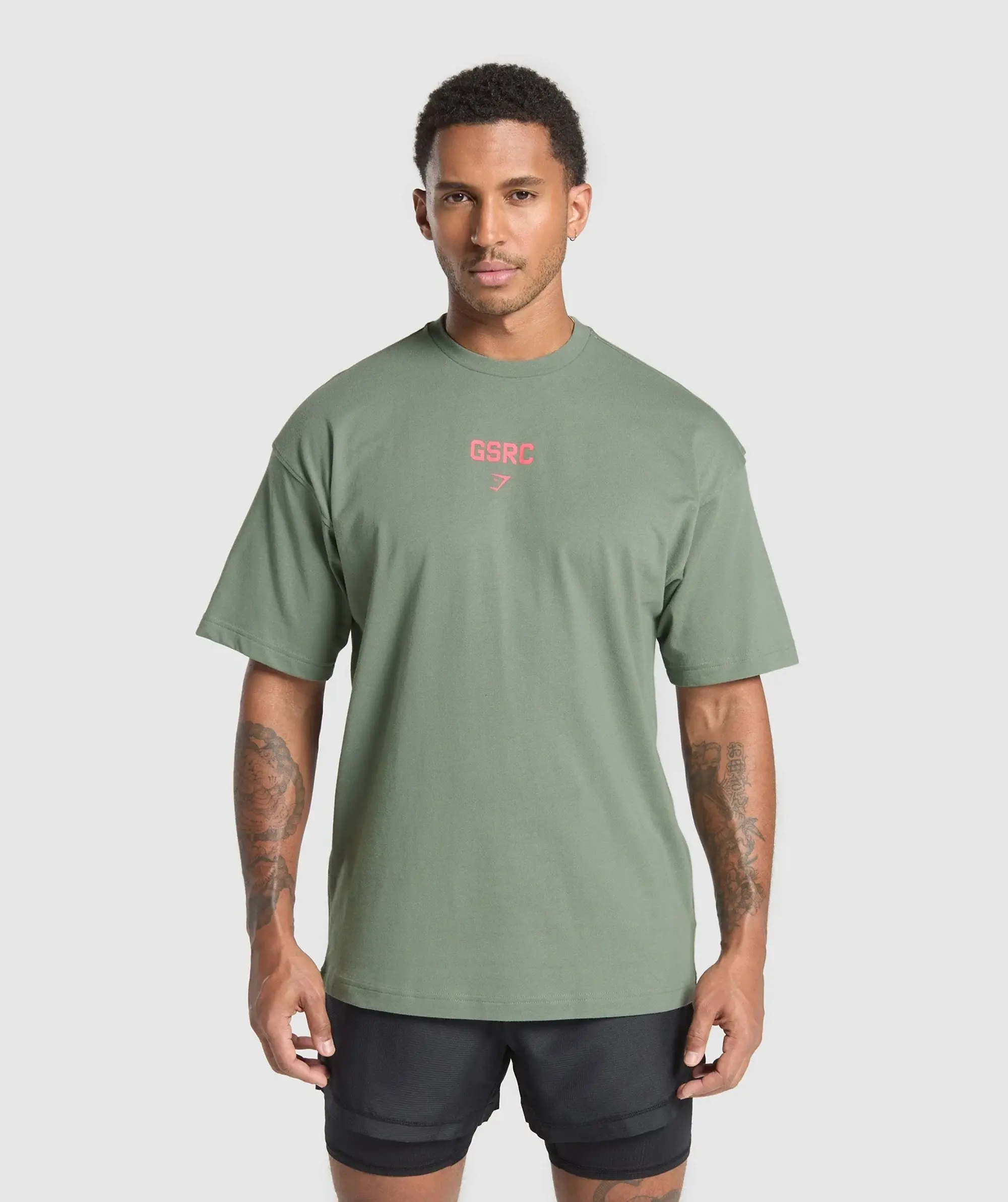 Gymshark Running Graphic T-Shirt - Unit Green